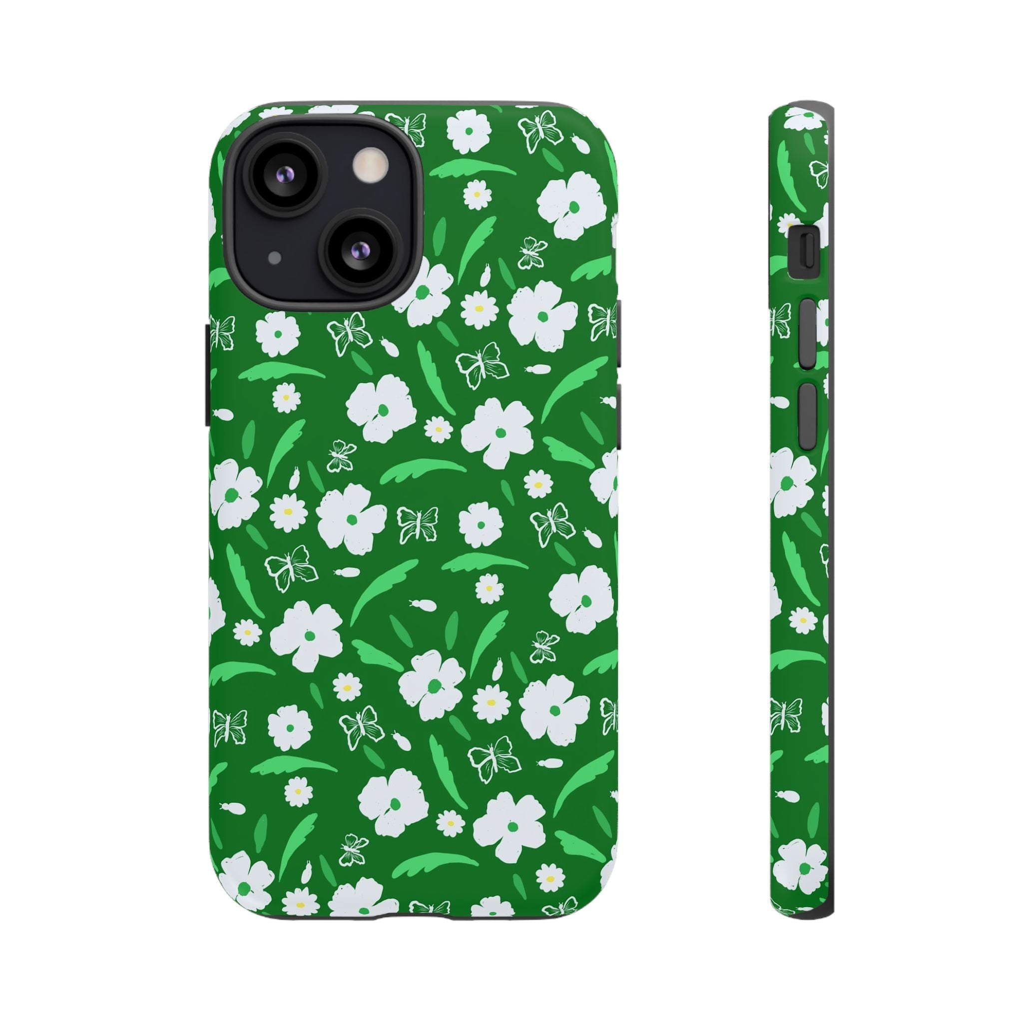 Green Meets White Flora Hand Designed Prints Tough Cases Printify