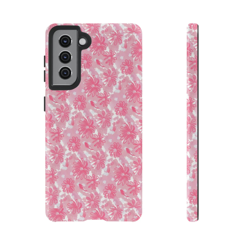 Flora Pink White Phone Case (Carry Original Art Drawn) Printify