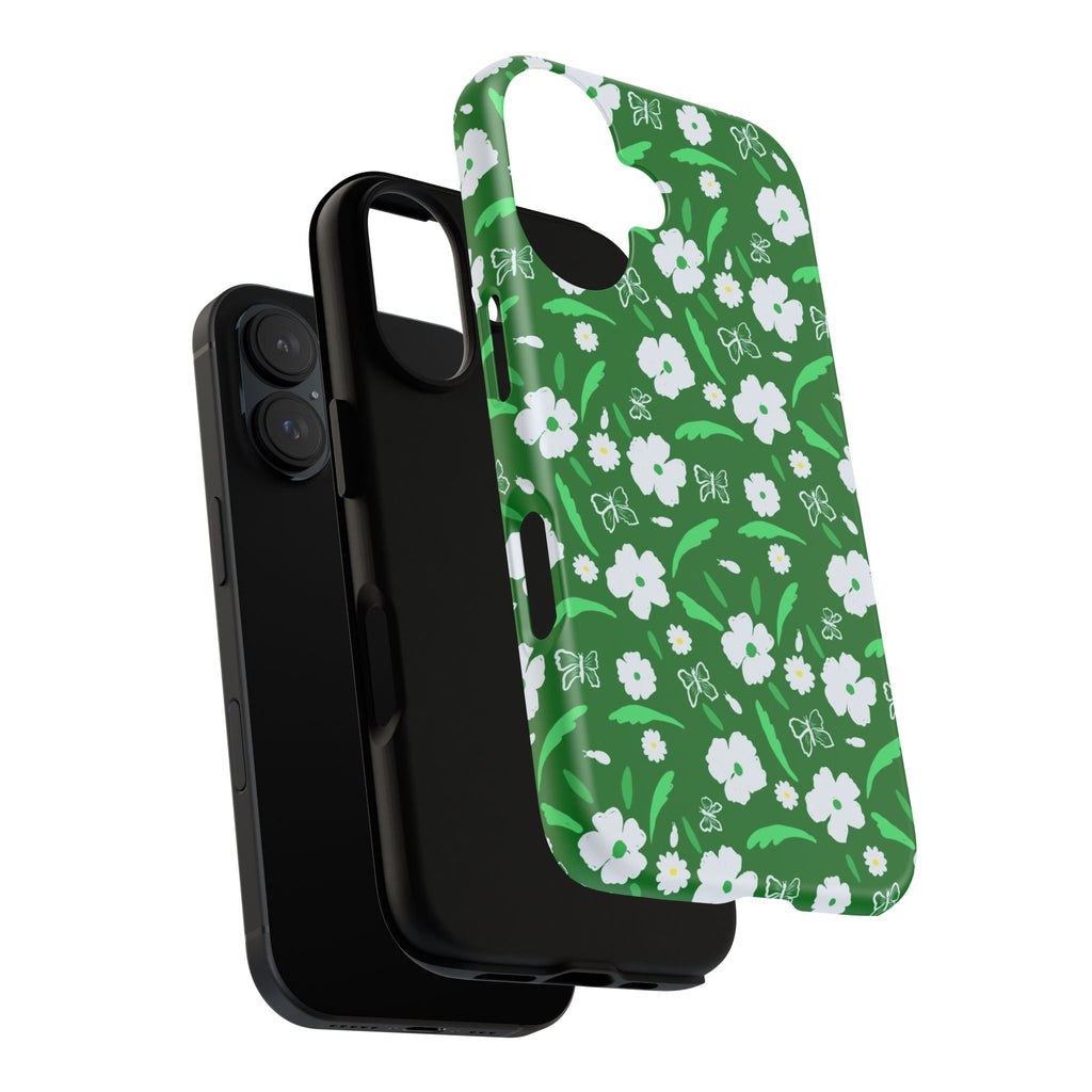 Green Meets White Flora Hand Designed Prints Tough Cases Printify