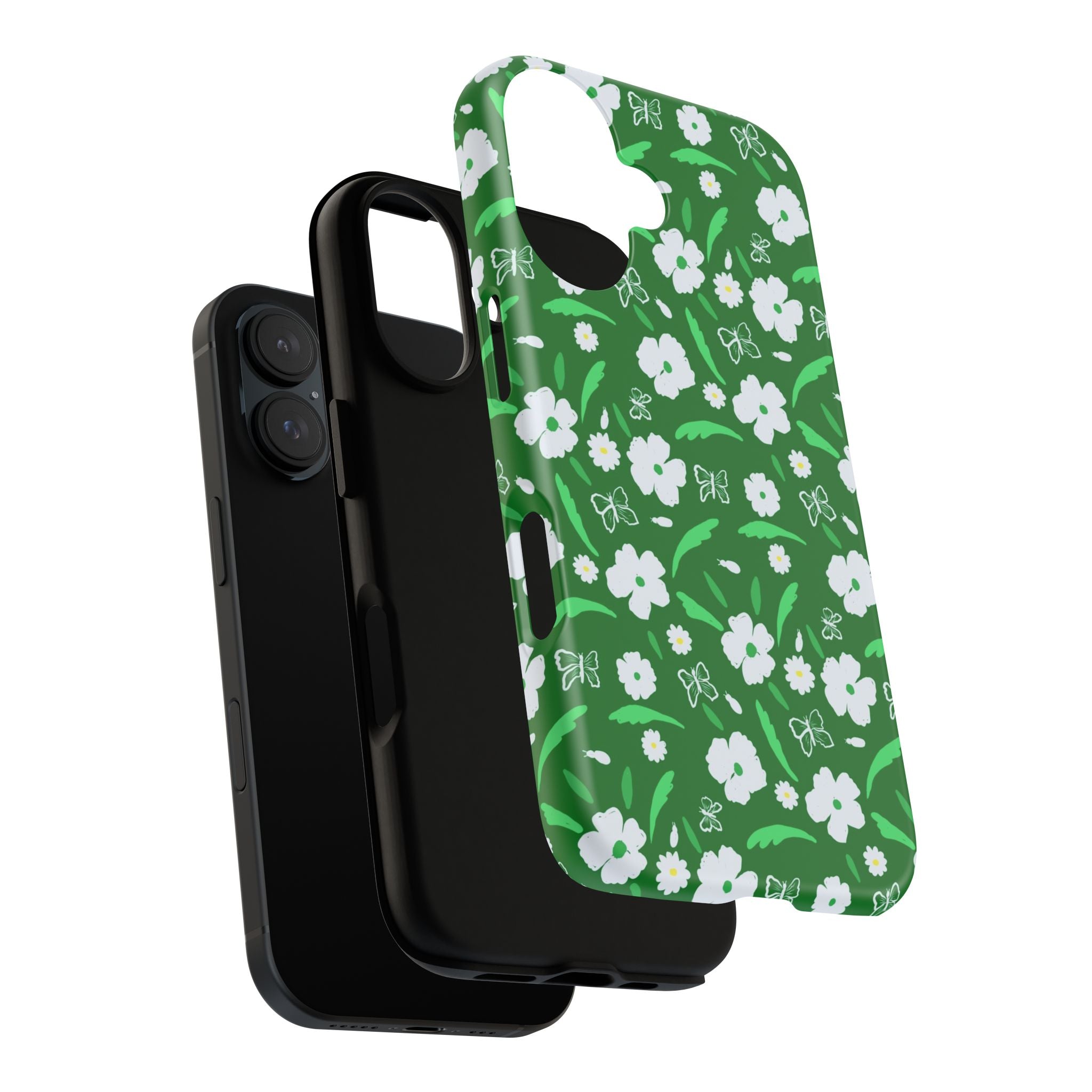 Green Meets White Flora Hand Designed Prints Tough Cases Printify