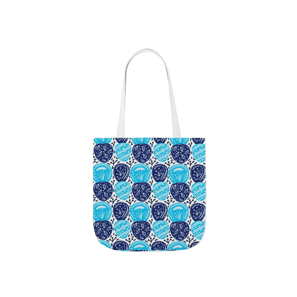 Blue Oval Abstract Canvas Tote Bag, 5-Color Straps Printify