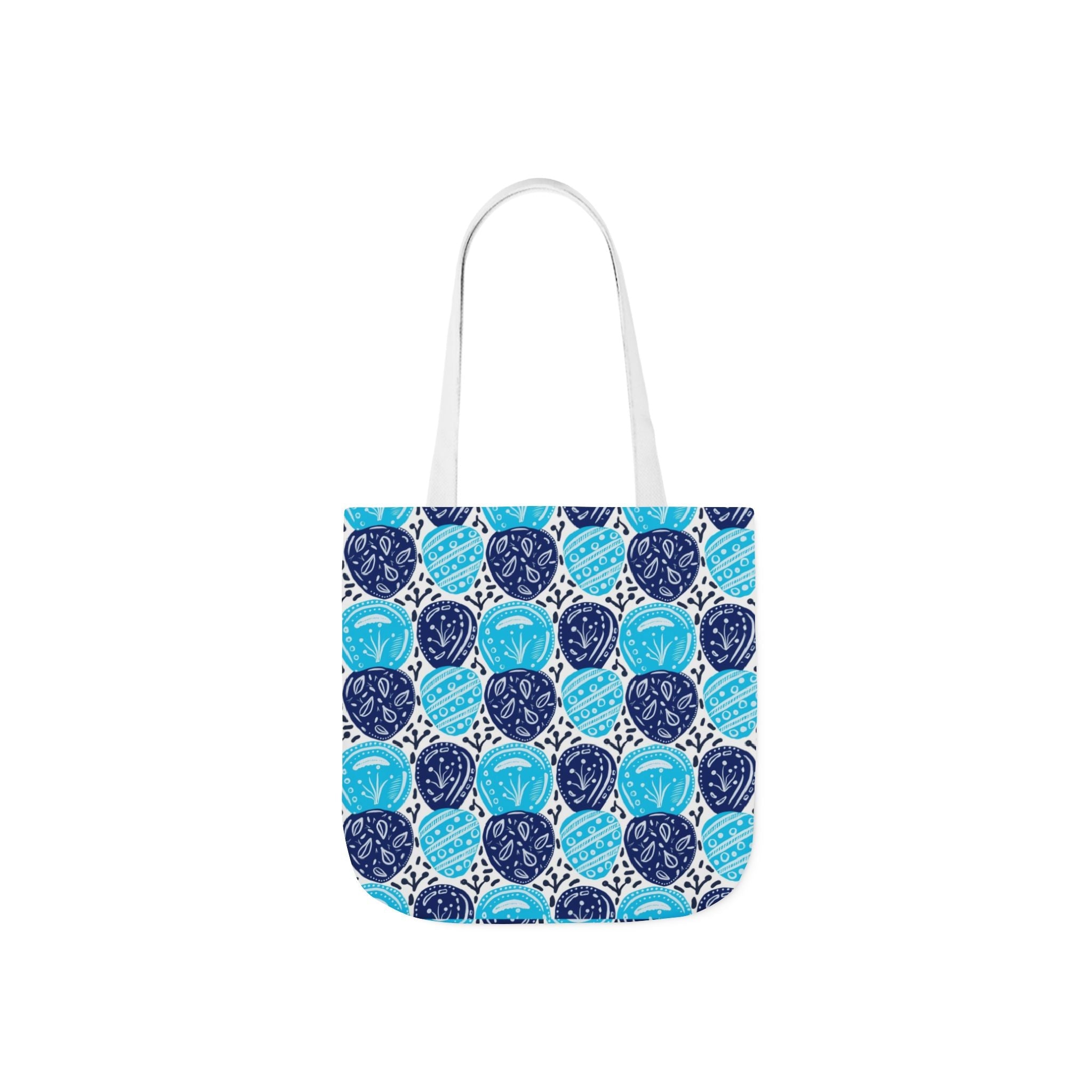 Blue Oval Abstract Canvas Tote Bag, 5-Color Straps Printify