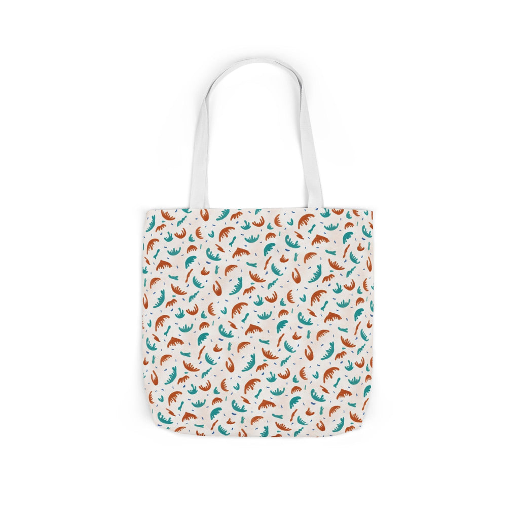 Abstract Hand Designed Print Canvas Tote Bag, 5-Color Straps Printify