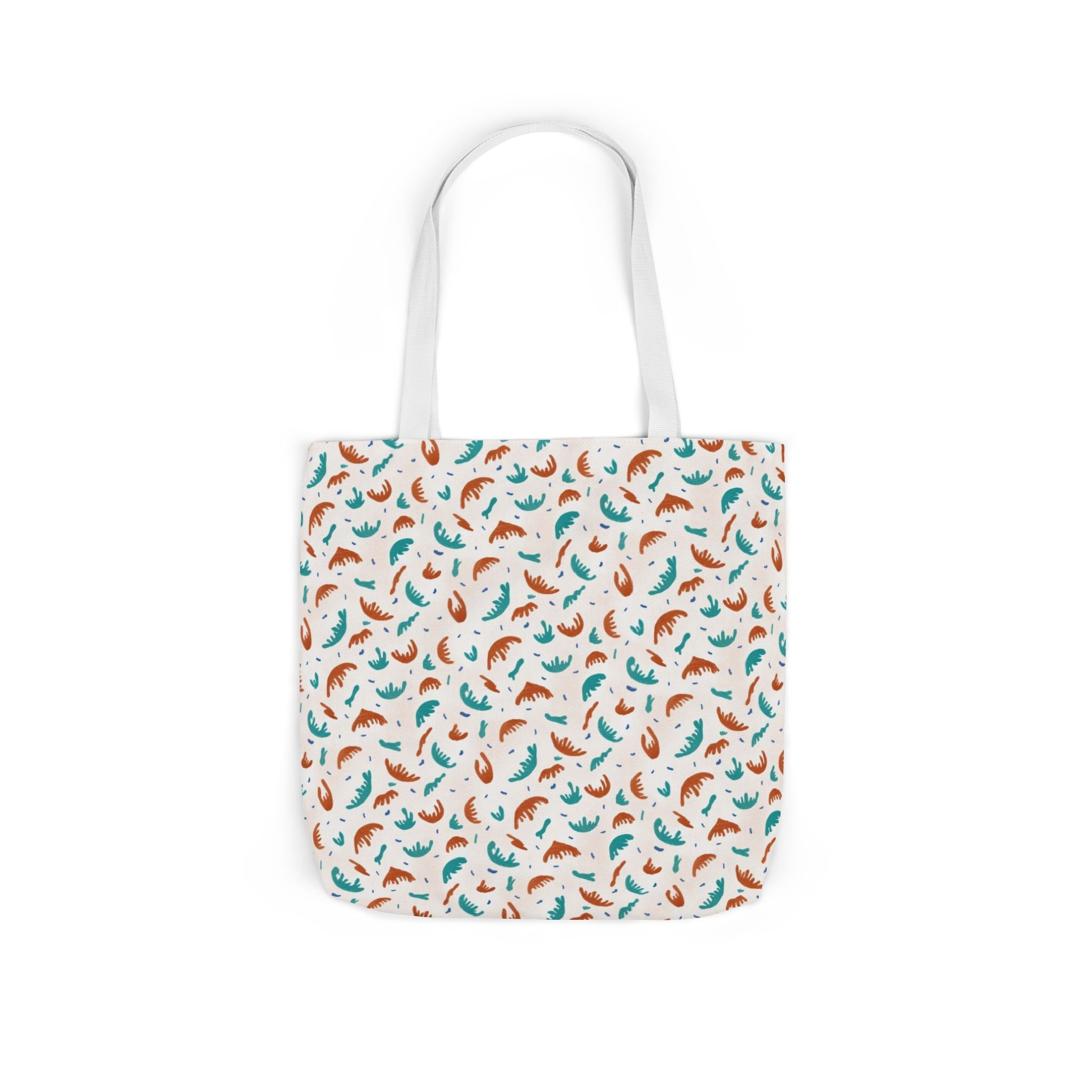 Abstract Hand Designed Print Canvas Tote Bag, 5-Color Straps Printify