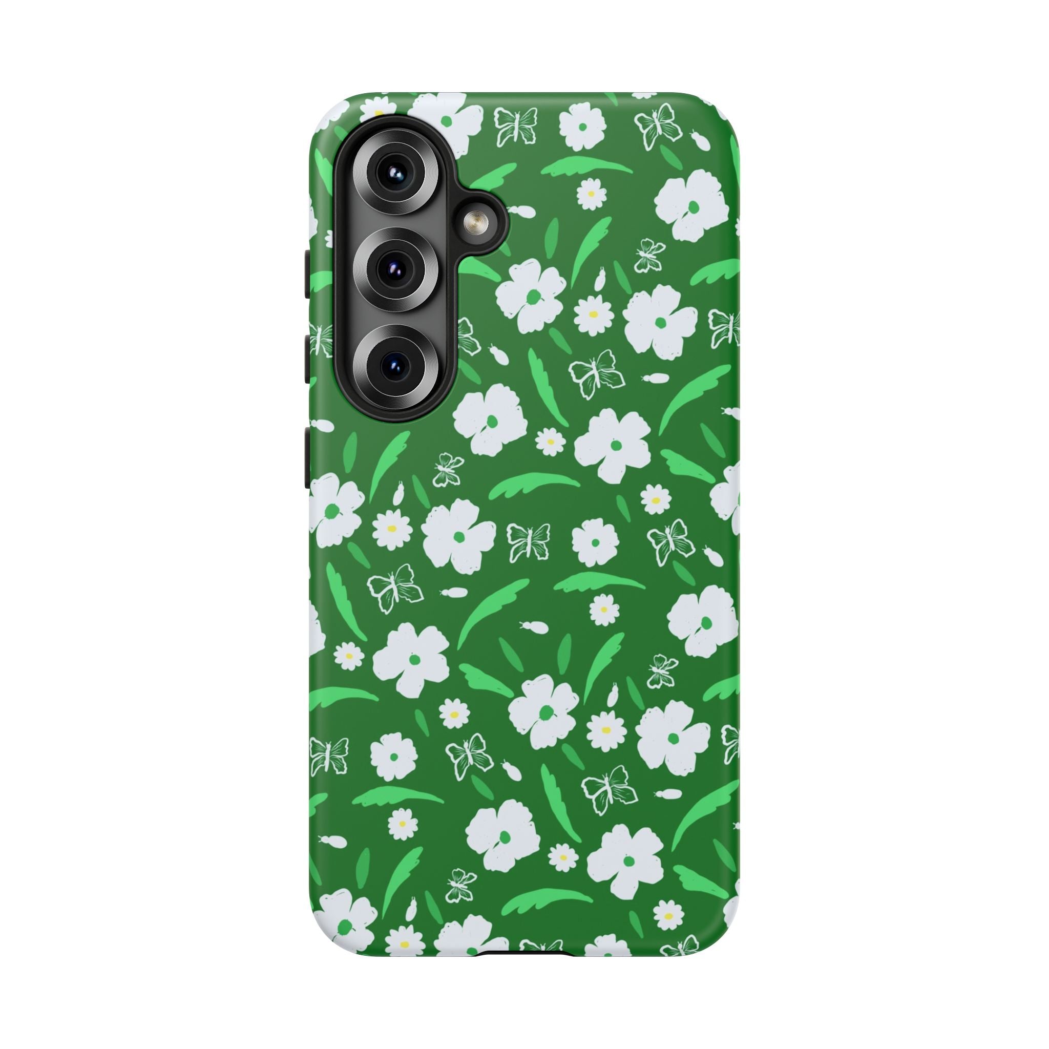 Green Meets White Flora Hand Designed Prints Tough Cases Printify