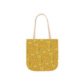 Golden Yellow Botanic Canvas Tote Bag, 5-Color Straps