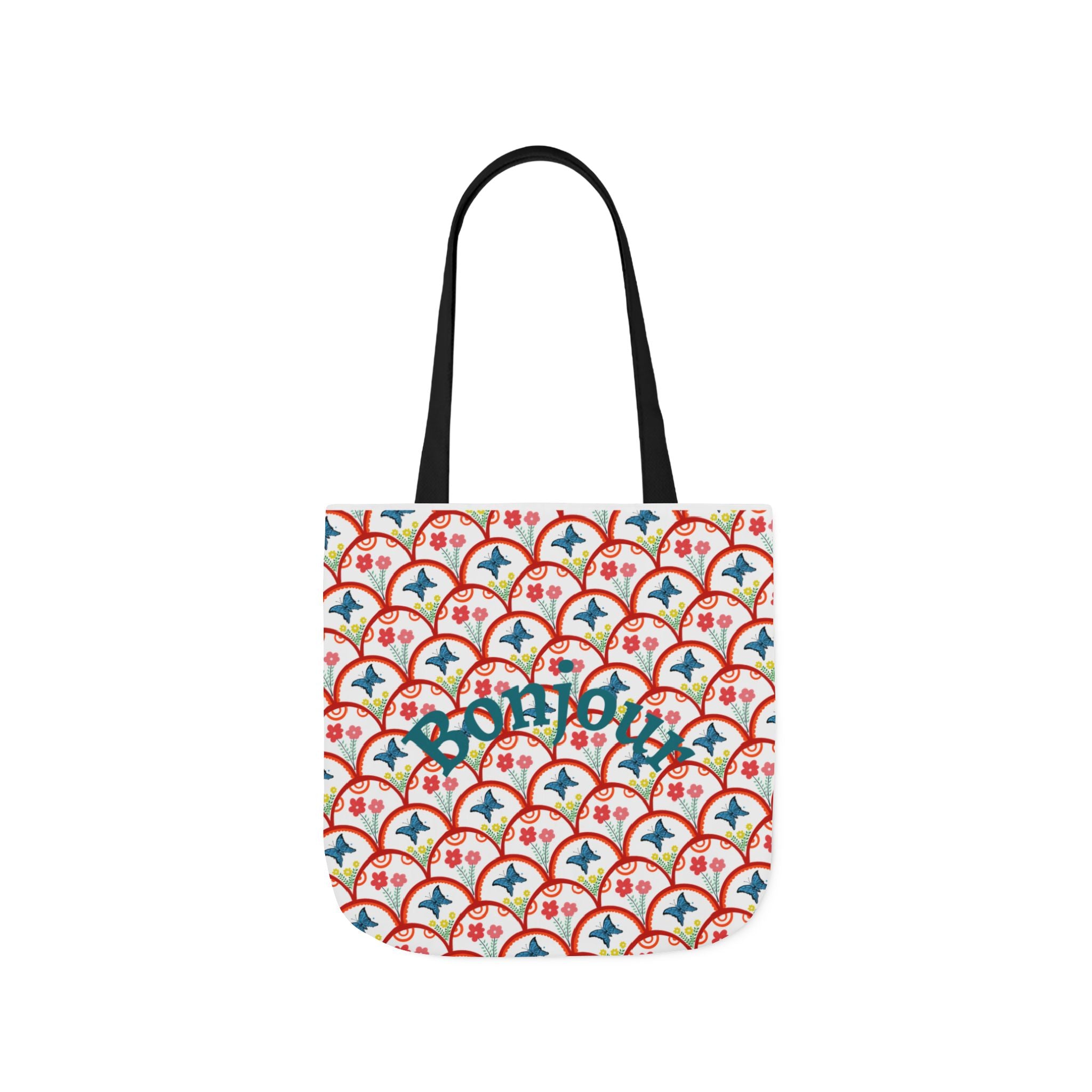 Bonjour Canvas Tote Bag | 5-Color Straps, 3 Sizes