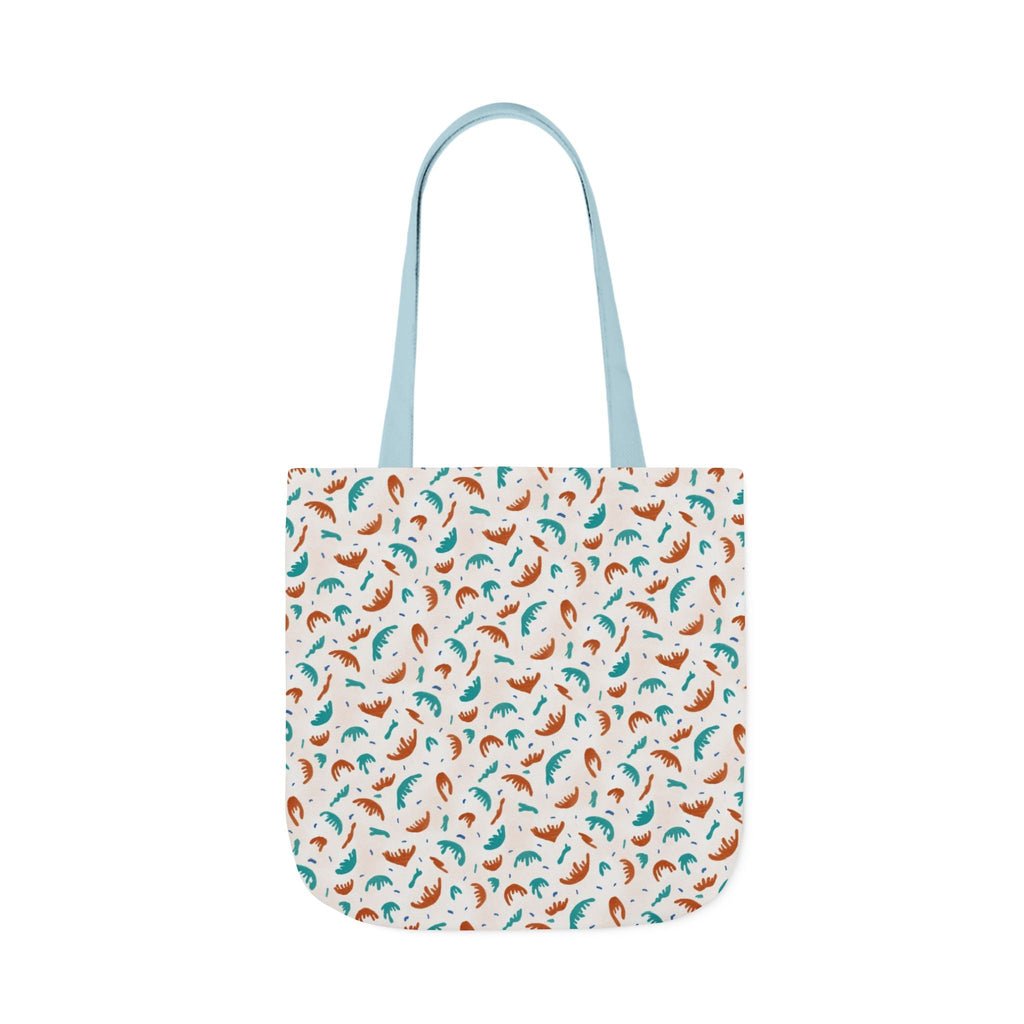 Abstract Hand Designed Print Canvas Tote Bag, 5-Color Straps Printify