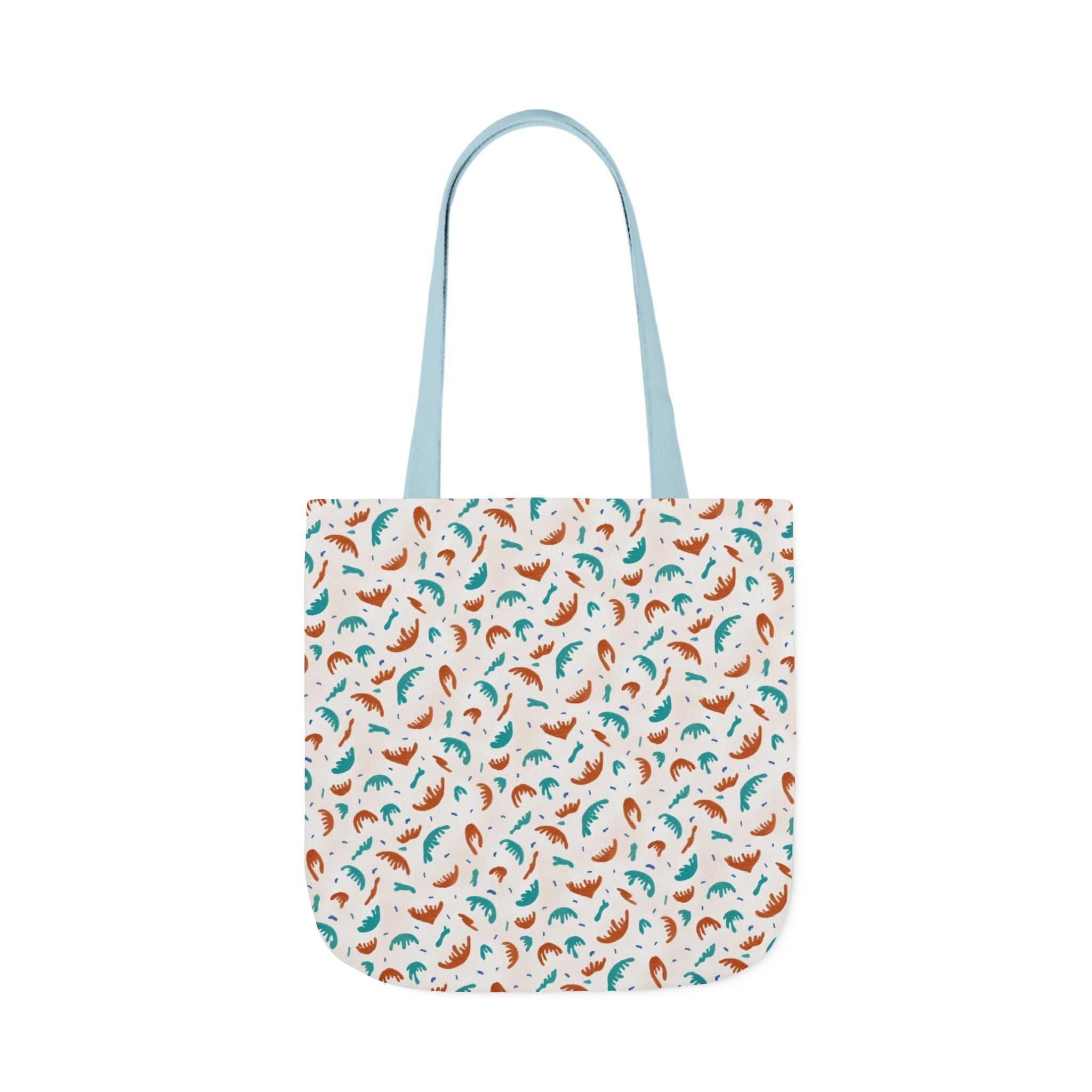 Abstract Hand Designed Print Canvas Tote Bag, 5-Color Straps Printify