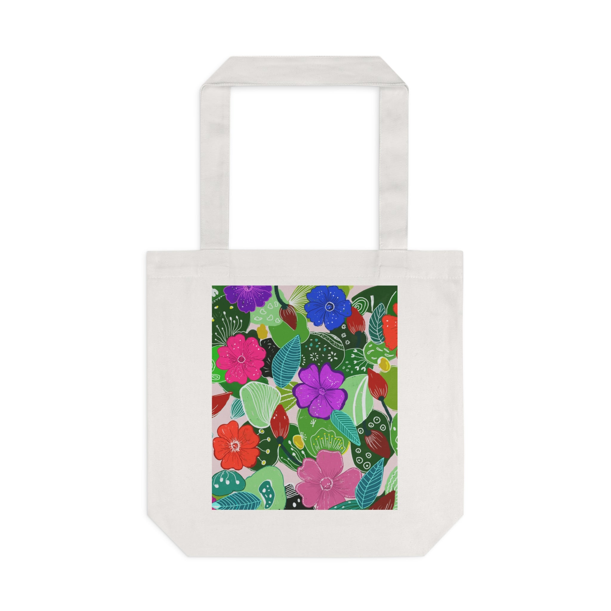 Multicolour Flower Botanic Cotton Tote Bag