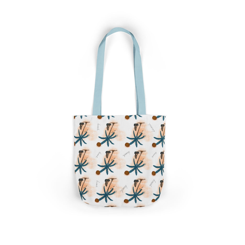 Beach Hand Drawn Art Canvas Tote Bag, 5-Color Straps Printify