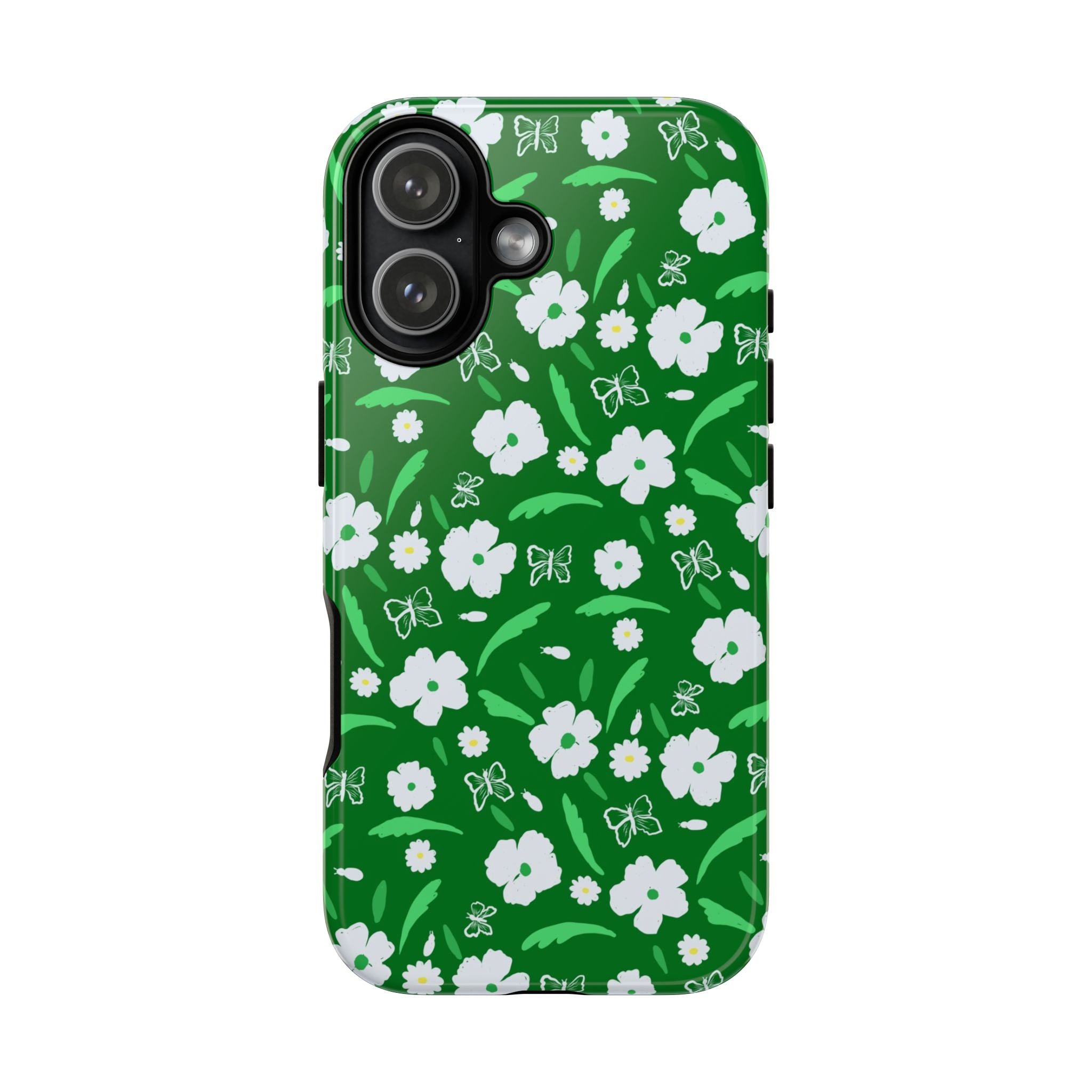 Green Meets White Flora Hand Designed Prints Tough Cases Printify