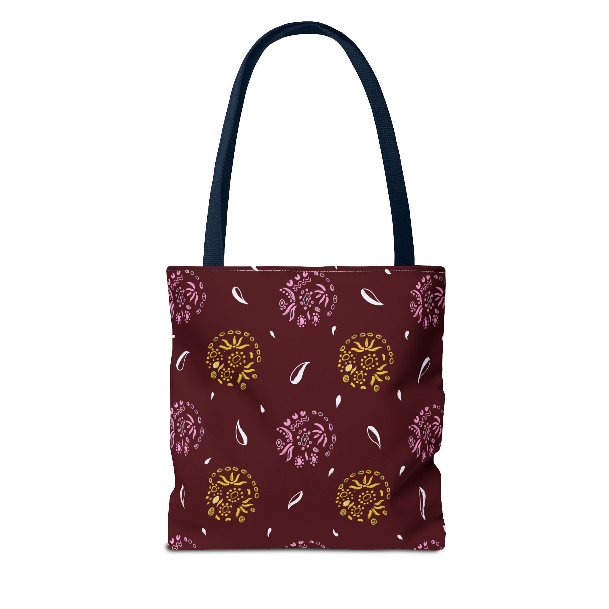 Maroon Abstract Symbol Tote Bag (AOP)