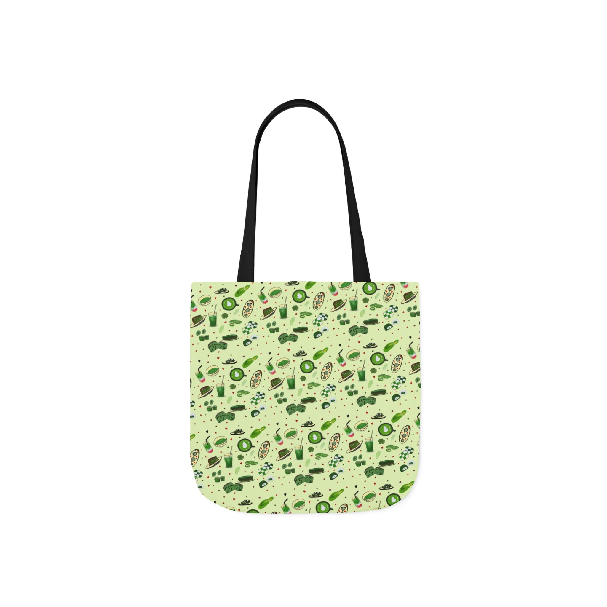 Matcha Hand Drawn Print Art Canvas Tote Bag, 5-Color Straps Printify