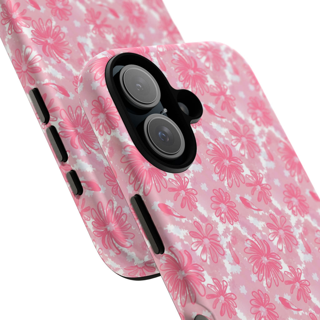 Flora Pink White Phone Case (Carry Original Art Drawn) Printify