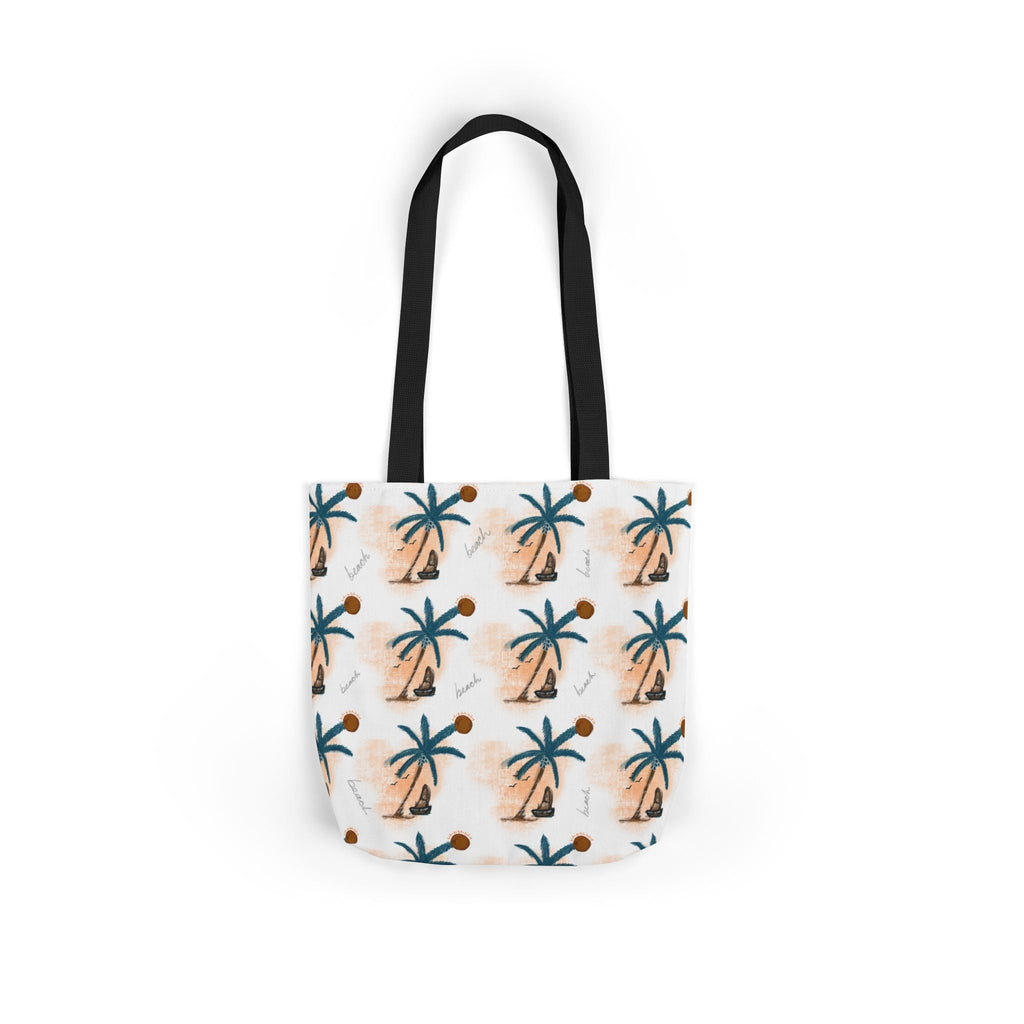 Beach Hand Drawn Art Canvas Tote Bag, 5-Color Straps Printify