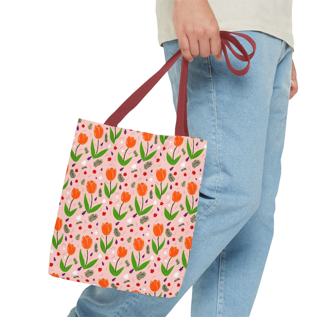 Orange Tulip Hand Designed Art Botanical Print Tote Bag (AOP) Printify