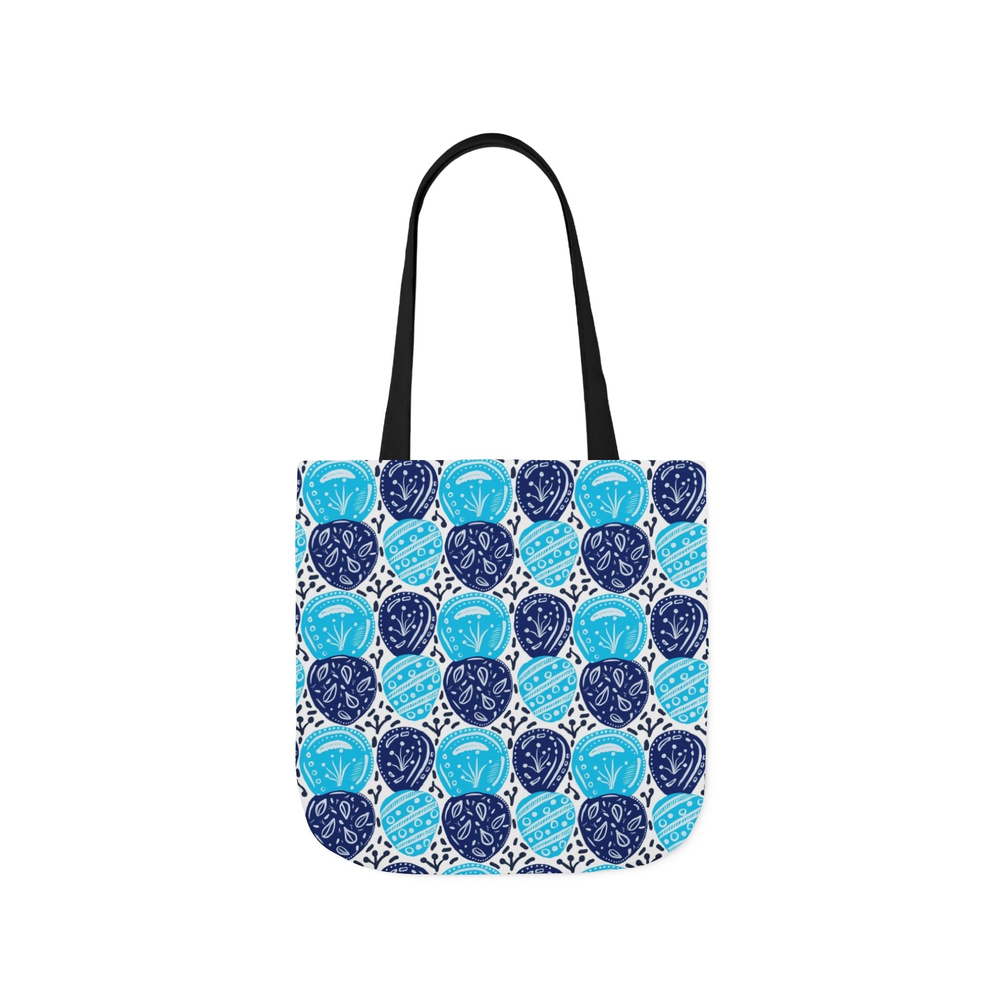 Blue Oval Abstract Canvas Tote Bag, 5-Color Straps Printify