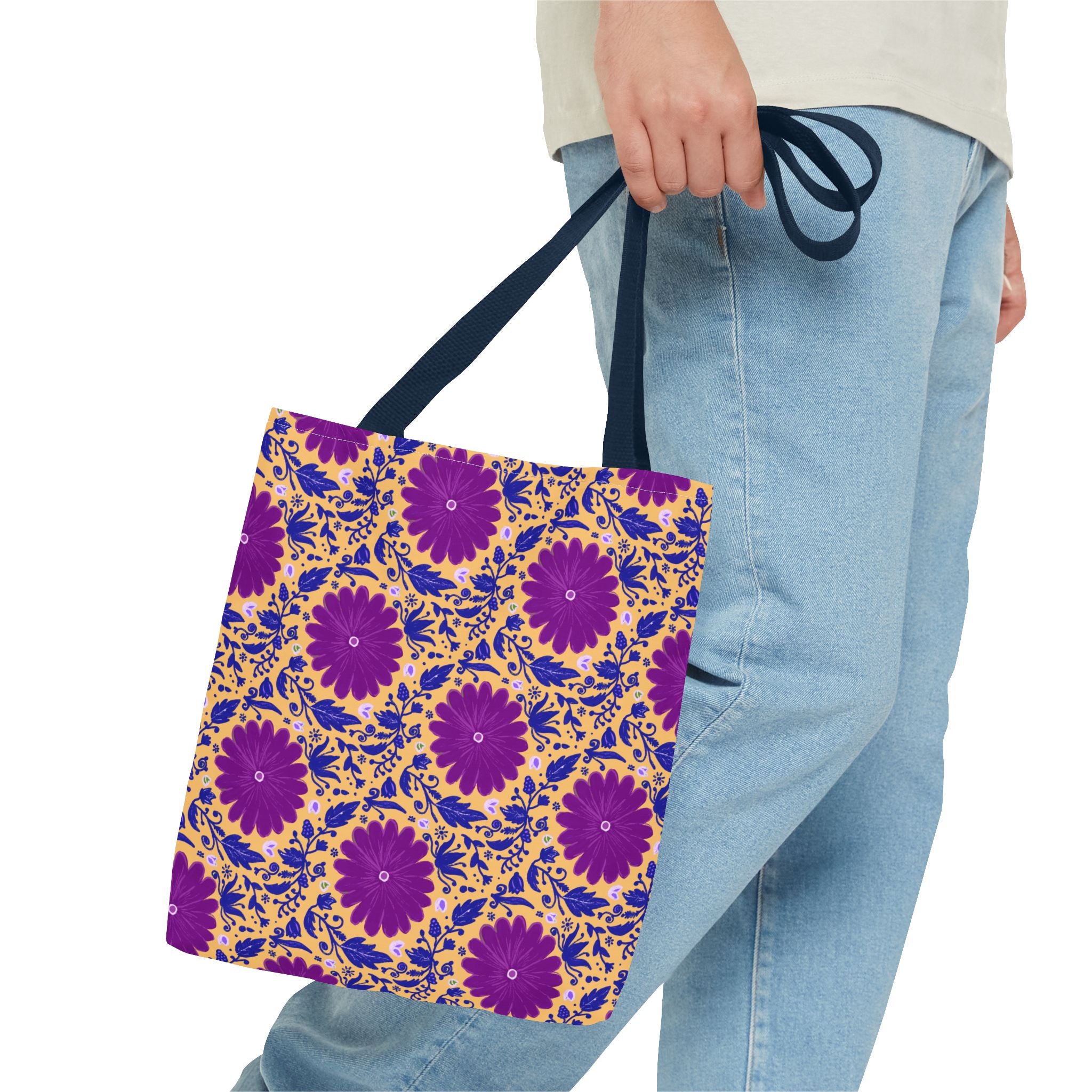 Botanic Susanah Purple Flower Print Tote Bag – Hand-Designed Print