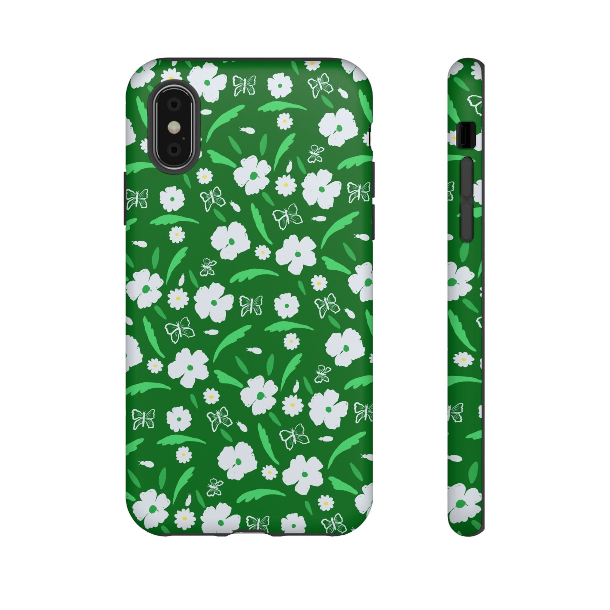 Green Meets White Flora Hand Designed Prints Tough Cases Printify