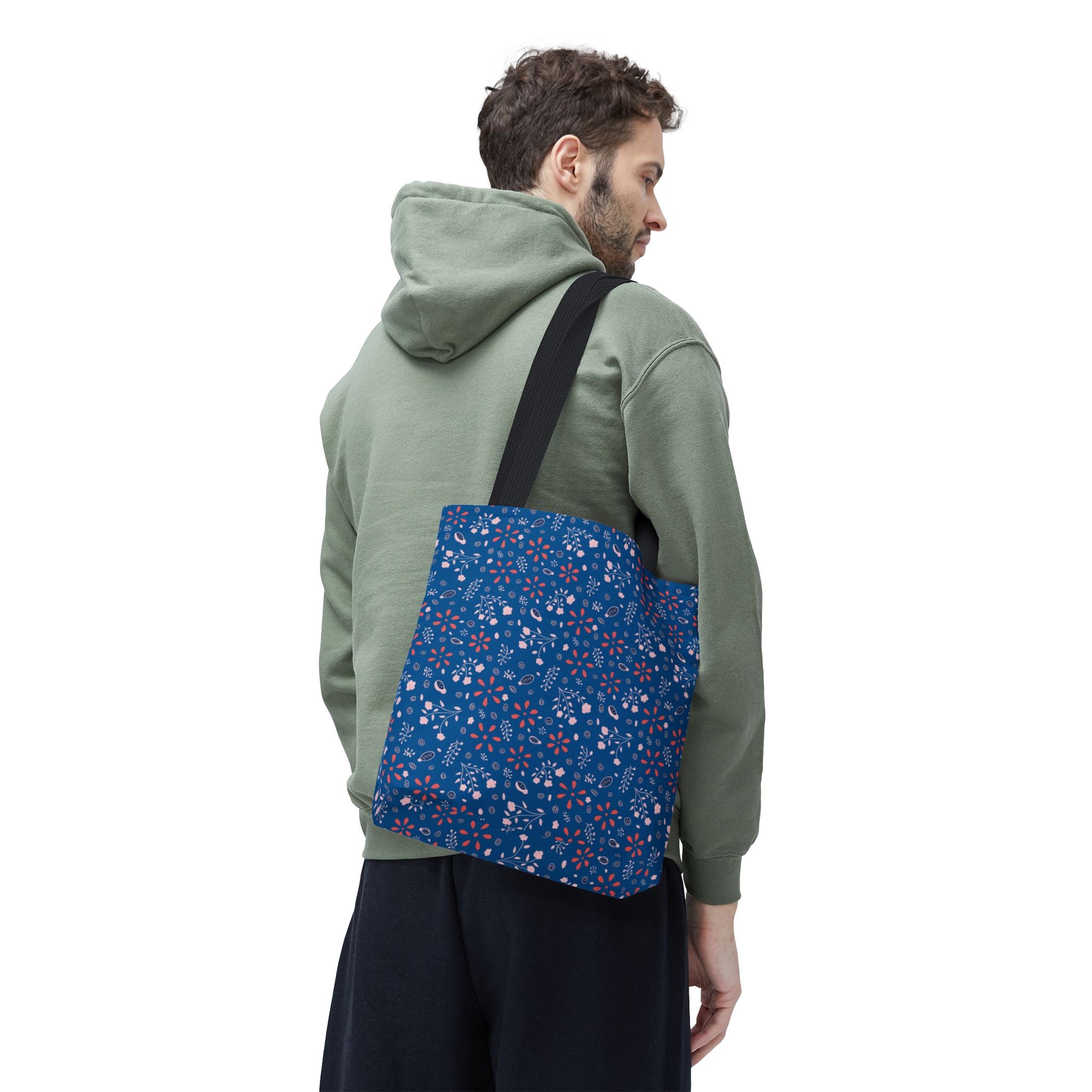 Blue Small Botanic Print Tote Bag (AOP)