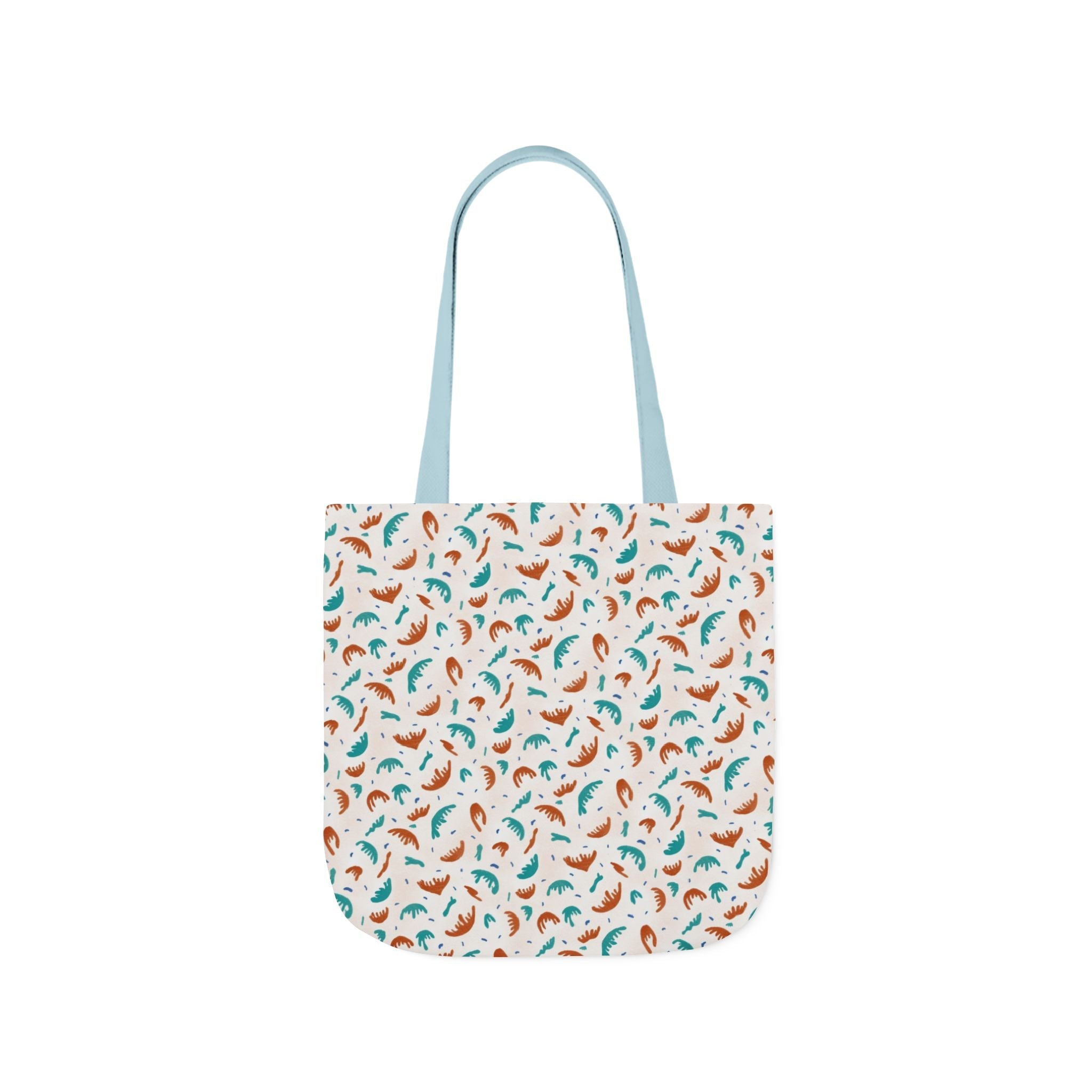 Abstract Hand Designed Print Canvas Tote Bag, 5-Color Straps Printify