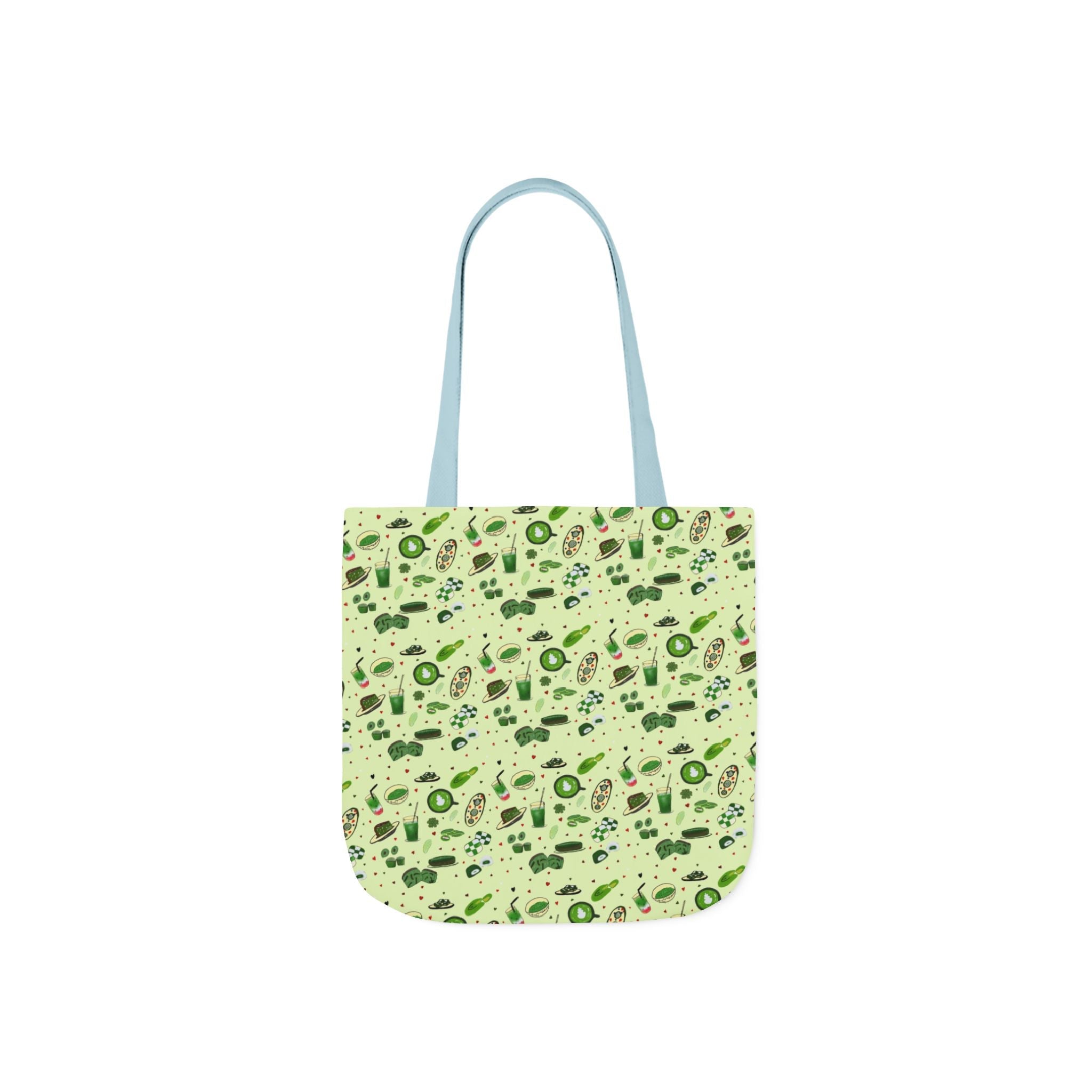 Matcha Hand Drawn Print Art Canvas Tote Bag, 5-Color Straps Printify