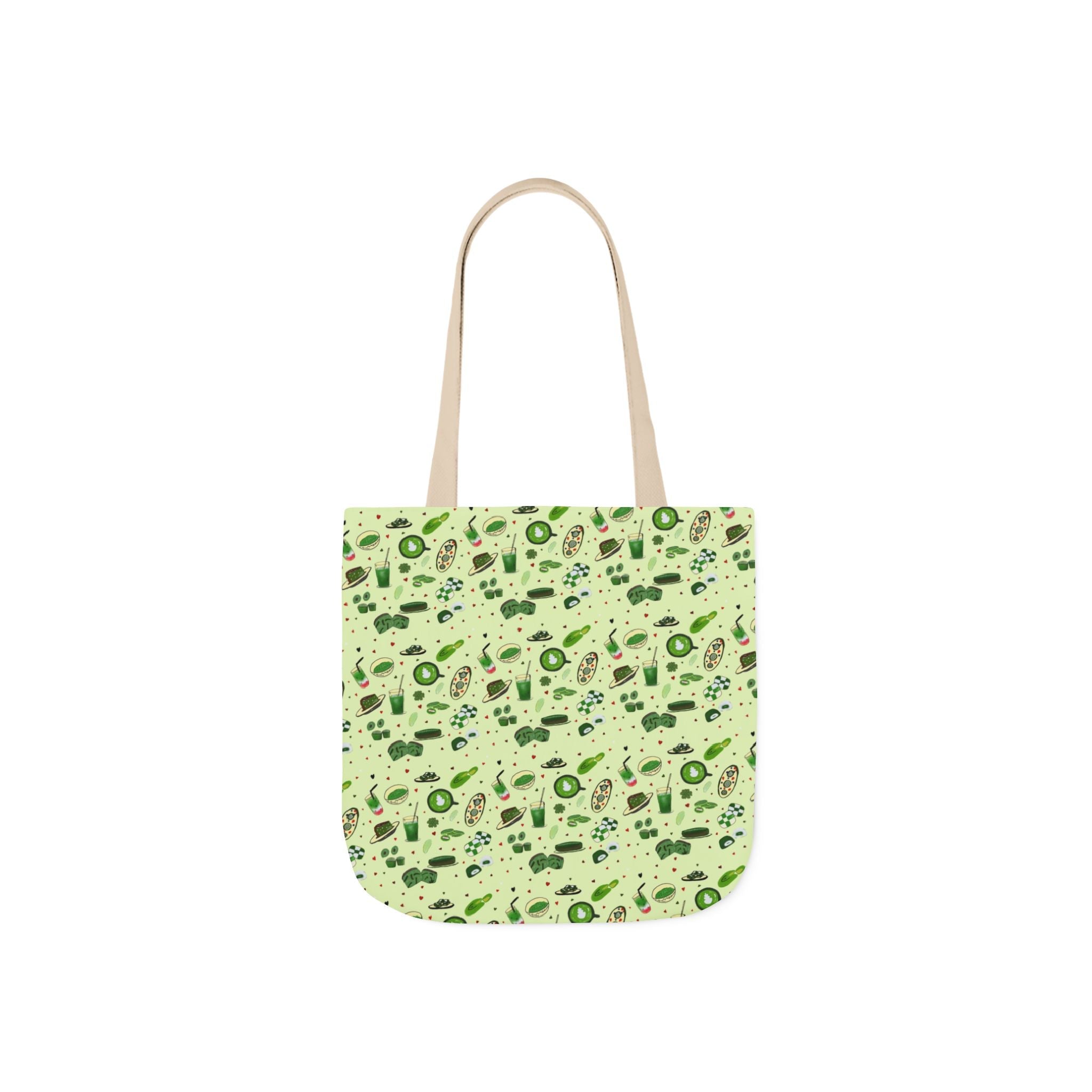 Matcha Hand Drawn Print Art Canvas Tote Bag, 5-Color Straps Printify