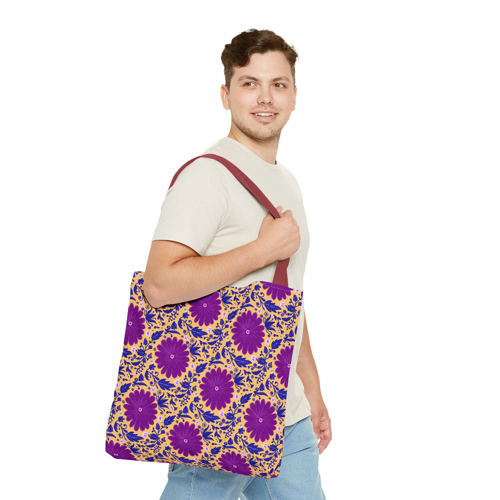Botanic Susanah Purple Flower Print Tote Bag – Hand-Designed Print