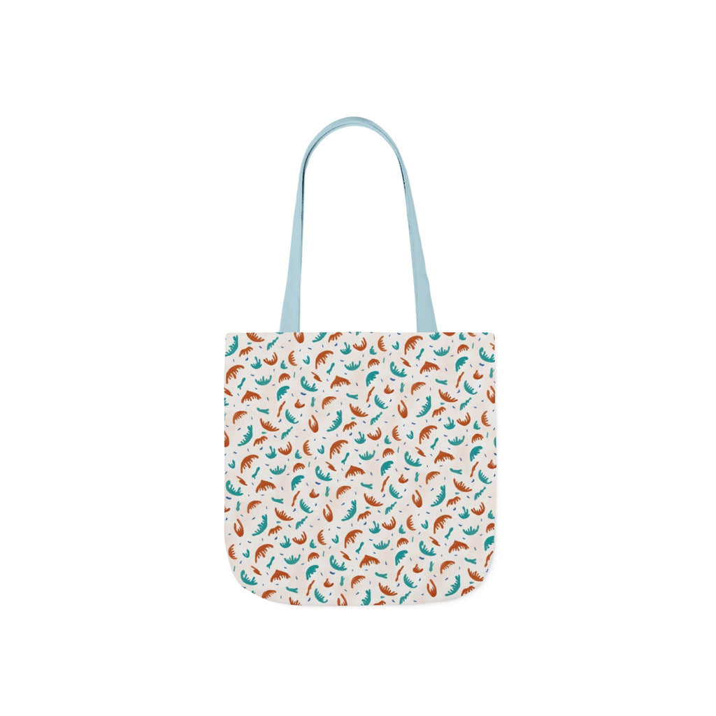 Abstract Hand Designed Print Canvas Tote Bag, 5-Color Straps Printify