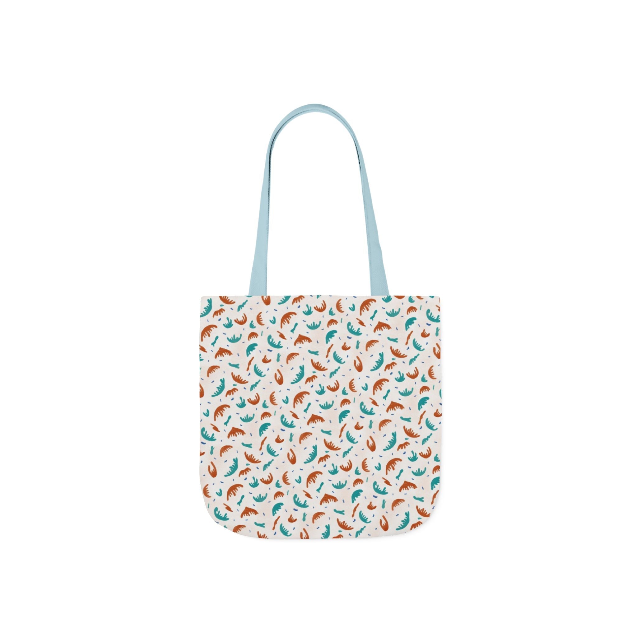 Abstract Hand Designed Print Canvas Tote Bag, 5-Color Straps Printify