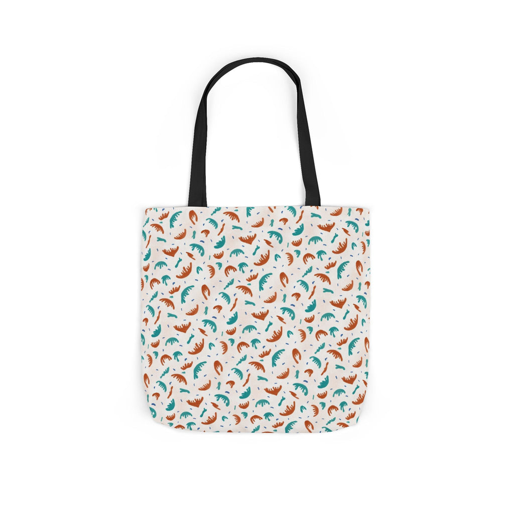 Abstract Hand Designed Print Canvas Tote Bag, 5-Color Straps Printify