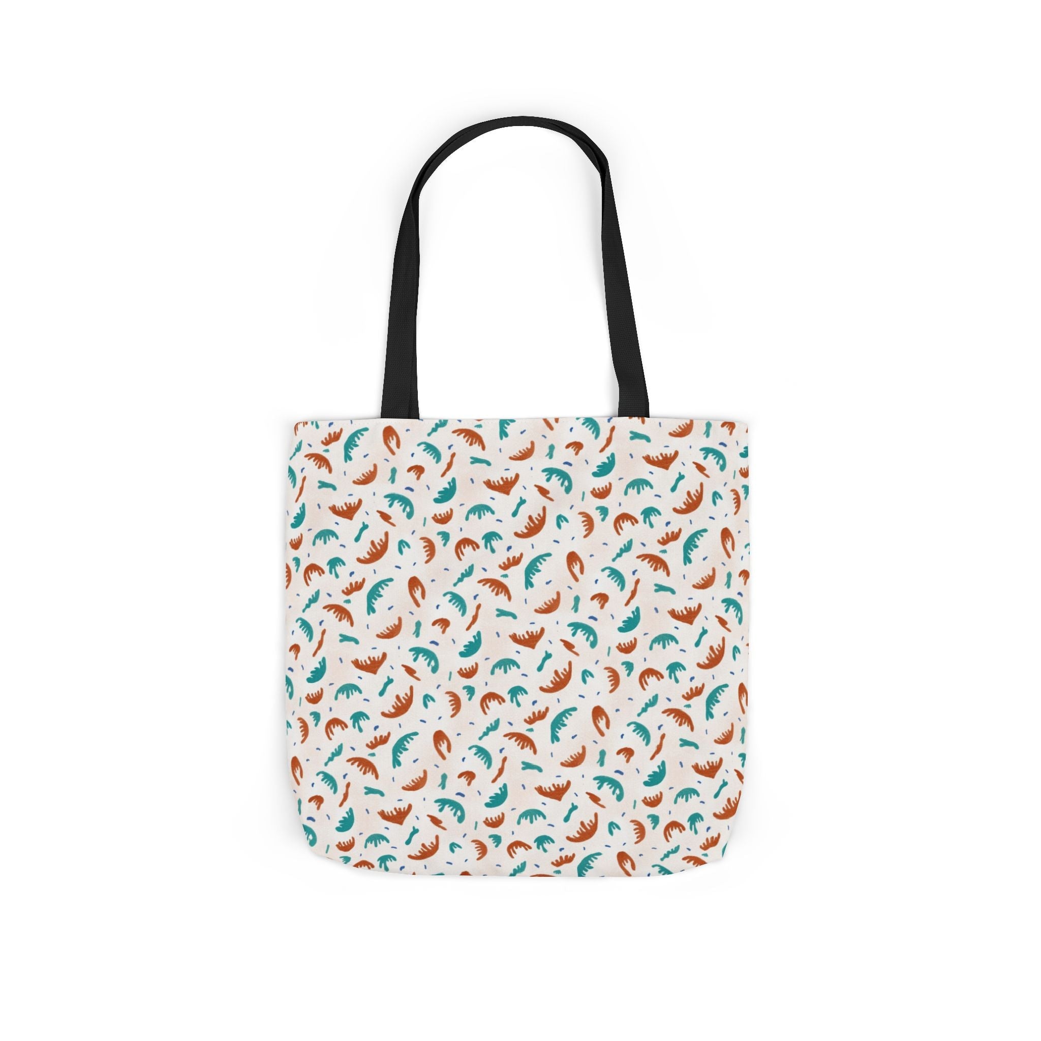 Abstract Hand Designed Print Canvas Tote Bag, 5-Color Straps Printify