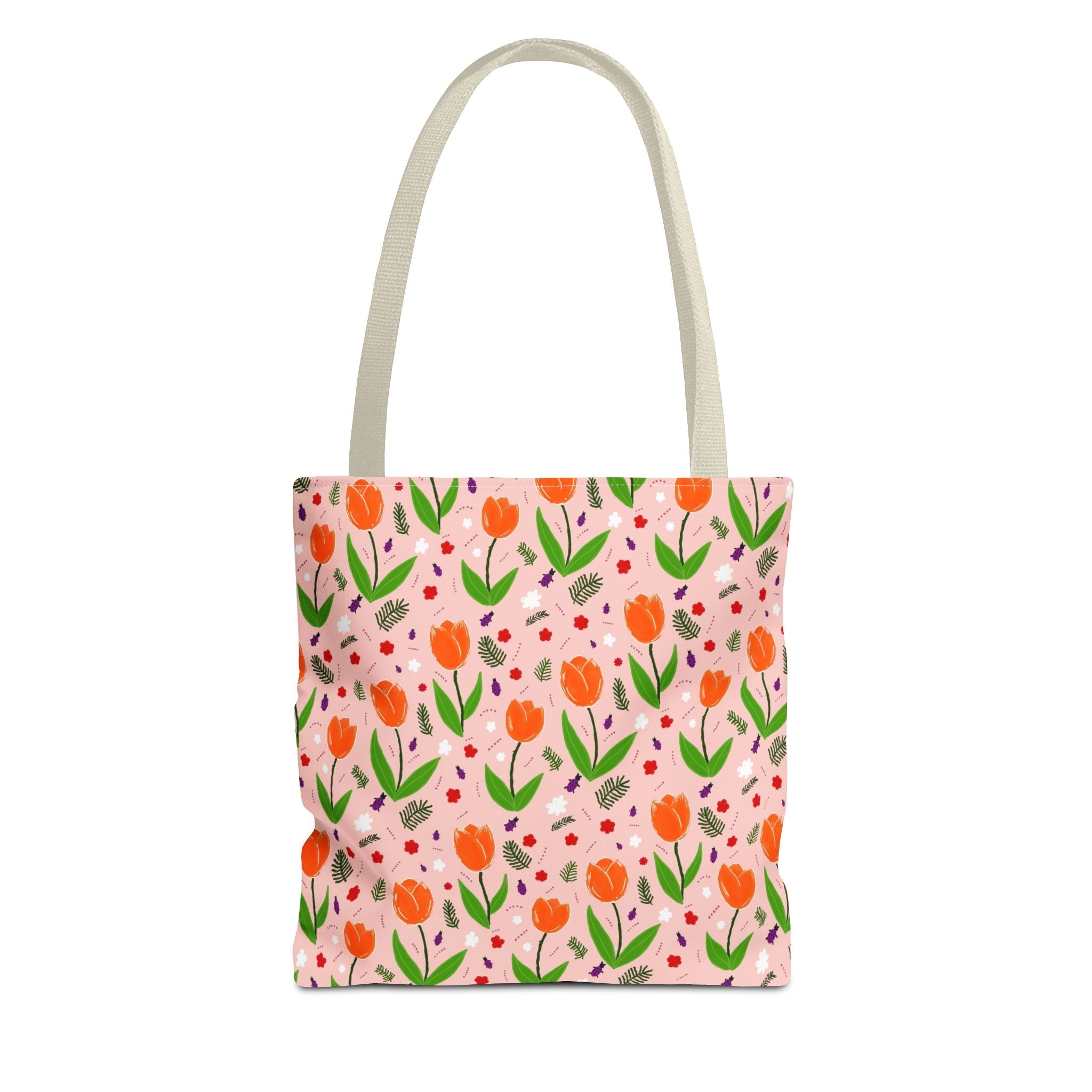 Orange Tulip Hand Designed Art Botanical Print Tote Bag (AOP) Printify