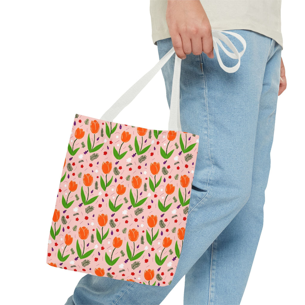 Orange Tulip Hand Designed Art Botanical Print Tote Bag (AOP) Printify