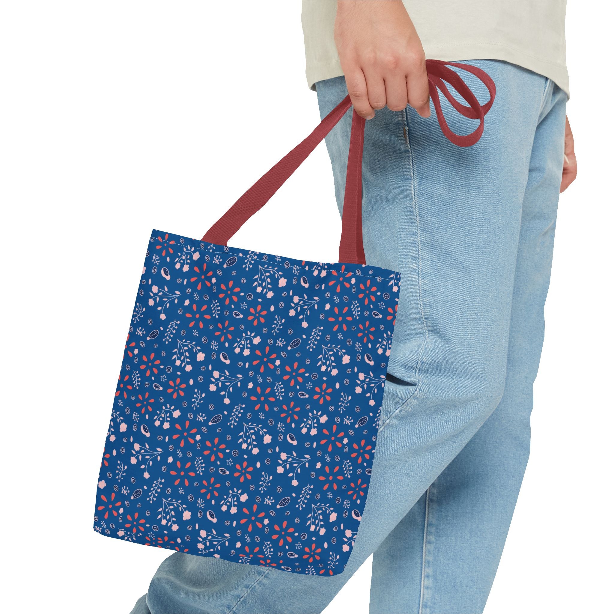 Blue Small Botanic Print Tote Bag (AOP)