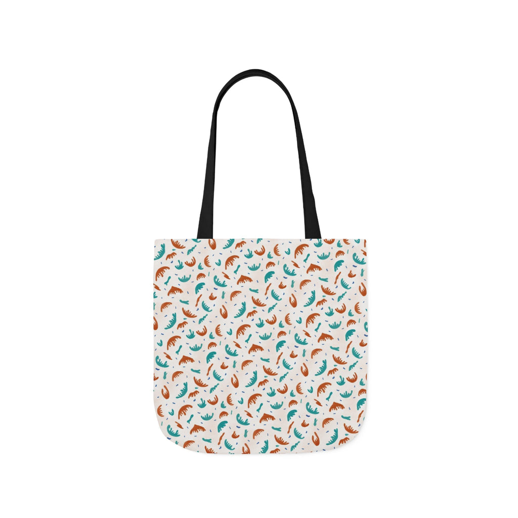 Abstract Hand Designed Print Canvas Tote Bag, 5-Color Straps Printify