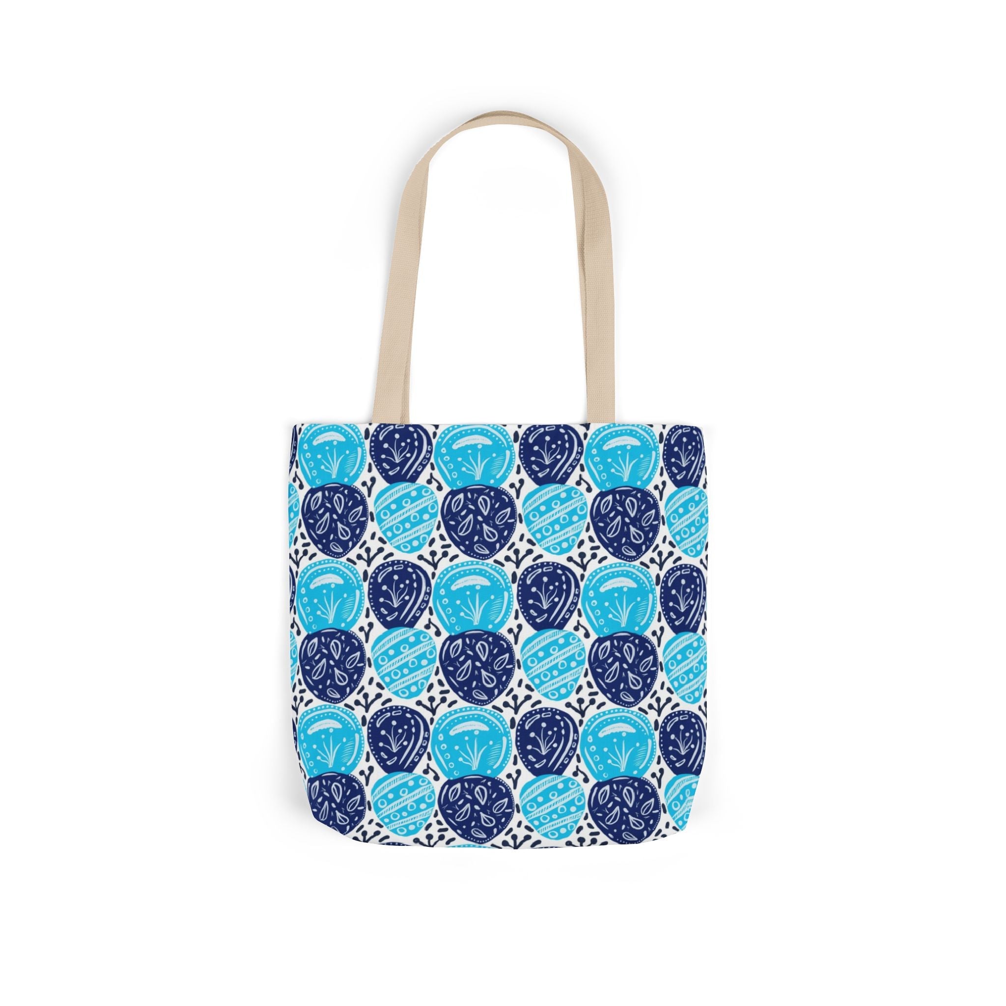 Blue Oval Abstract Canvas Tote Bag, 5-Color Straps Printify