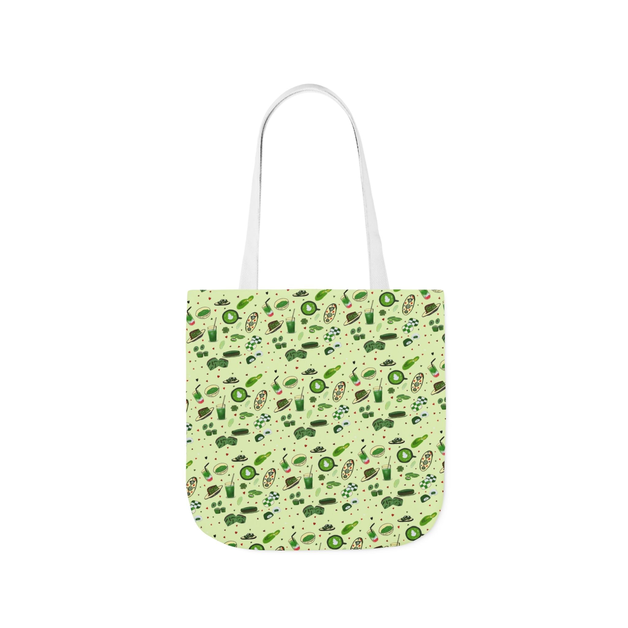Matcha Hand Drawn Print Art Canvas Tote Bag, 5-Color Straps Printify