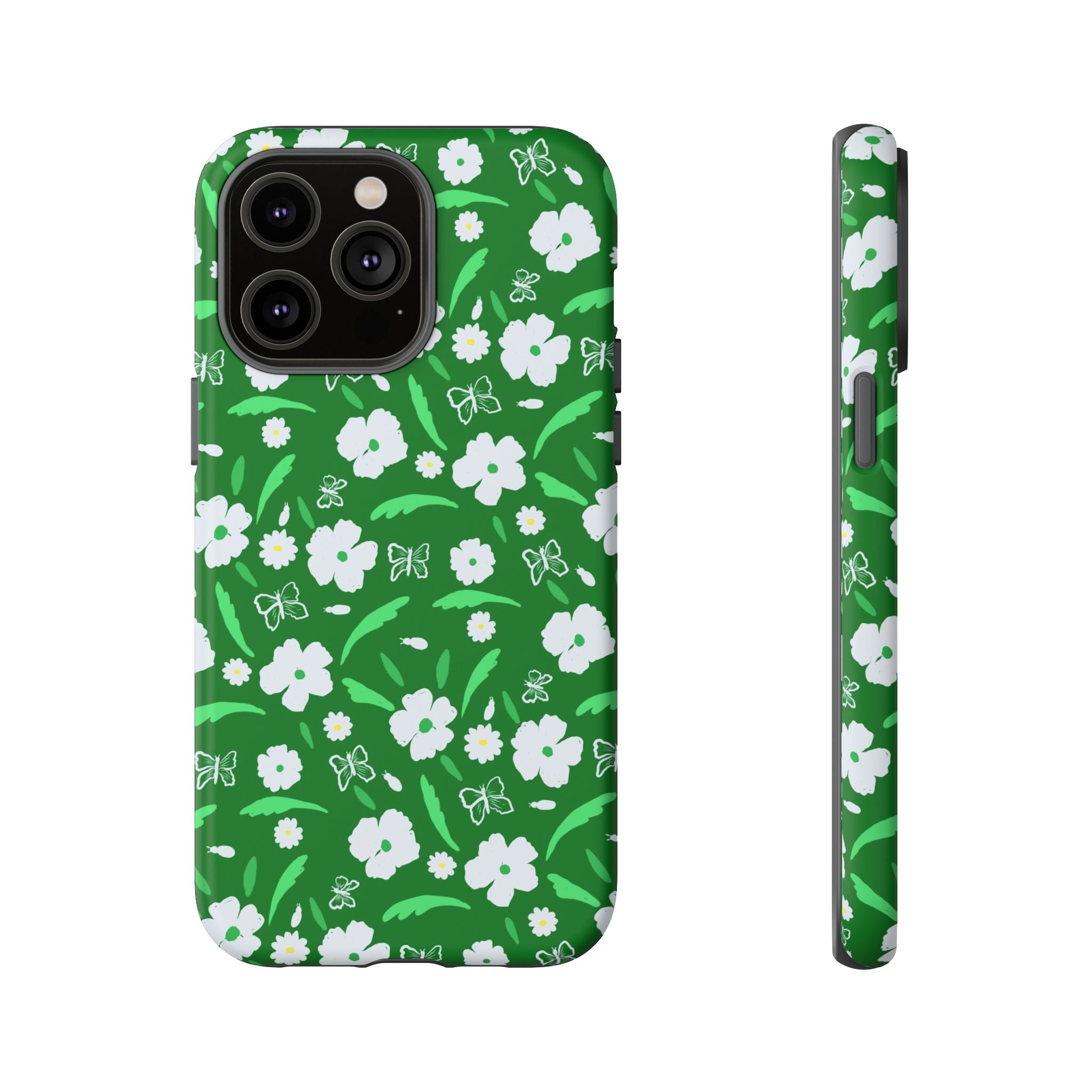 Green Meets White Flora Hand Designed Prints Tough Cases Printify