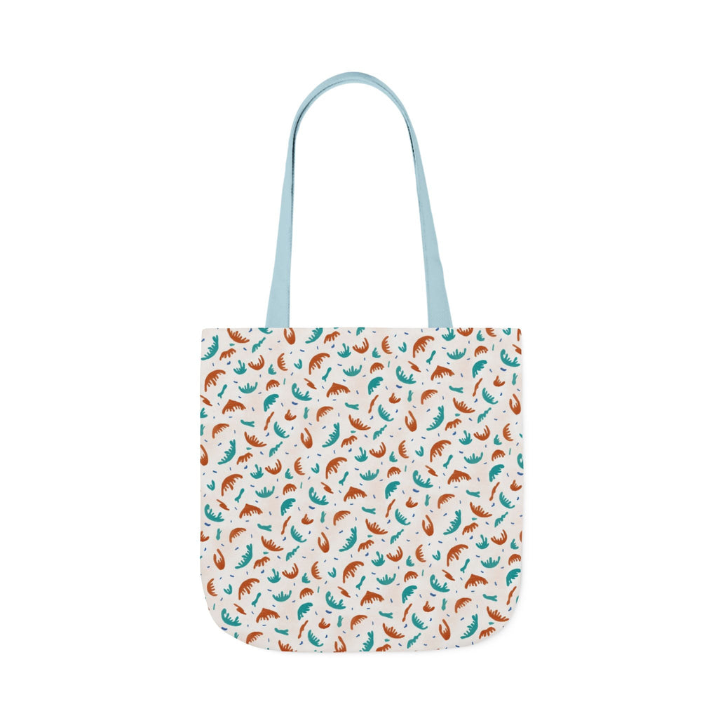 Abstract Hand Designed Print Canvas Tote Bag, 5-Color Straps Printify