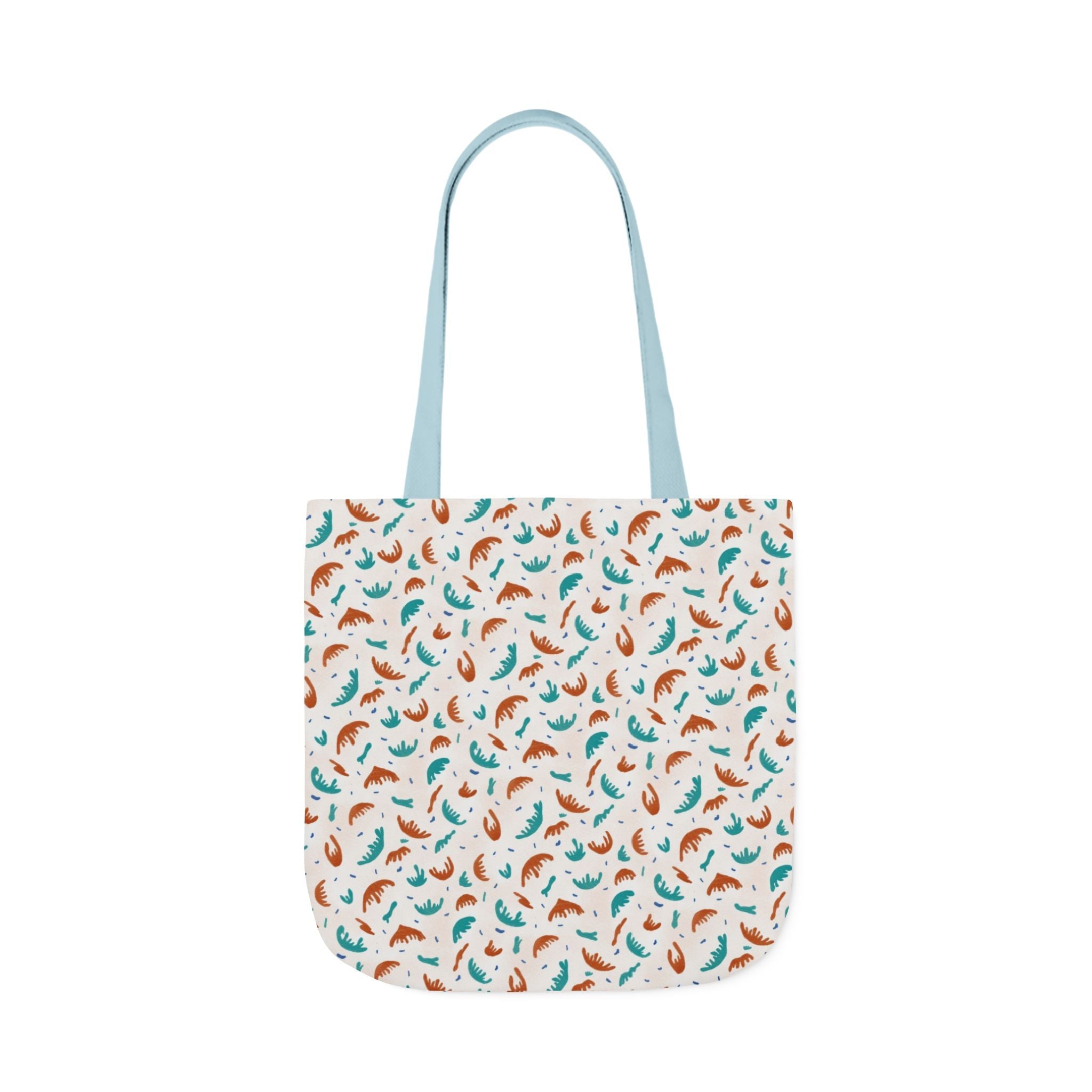Abstract Hand Designed Print Canvas Tote Bag, 5-Color Straps Printify