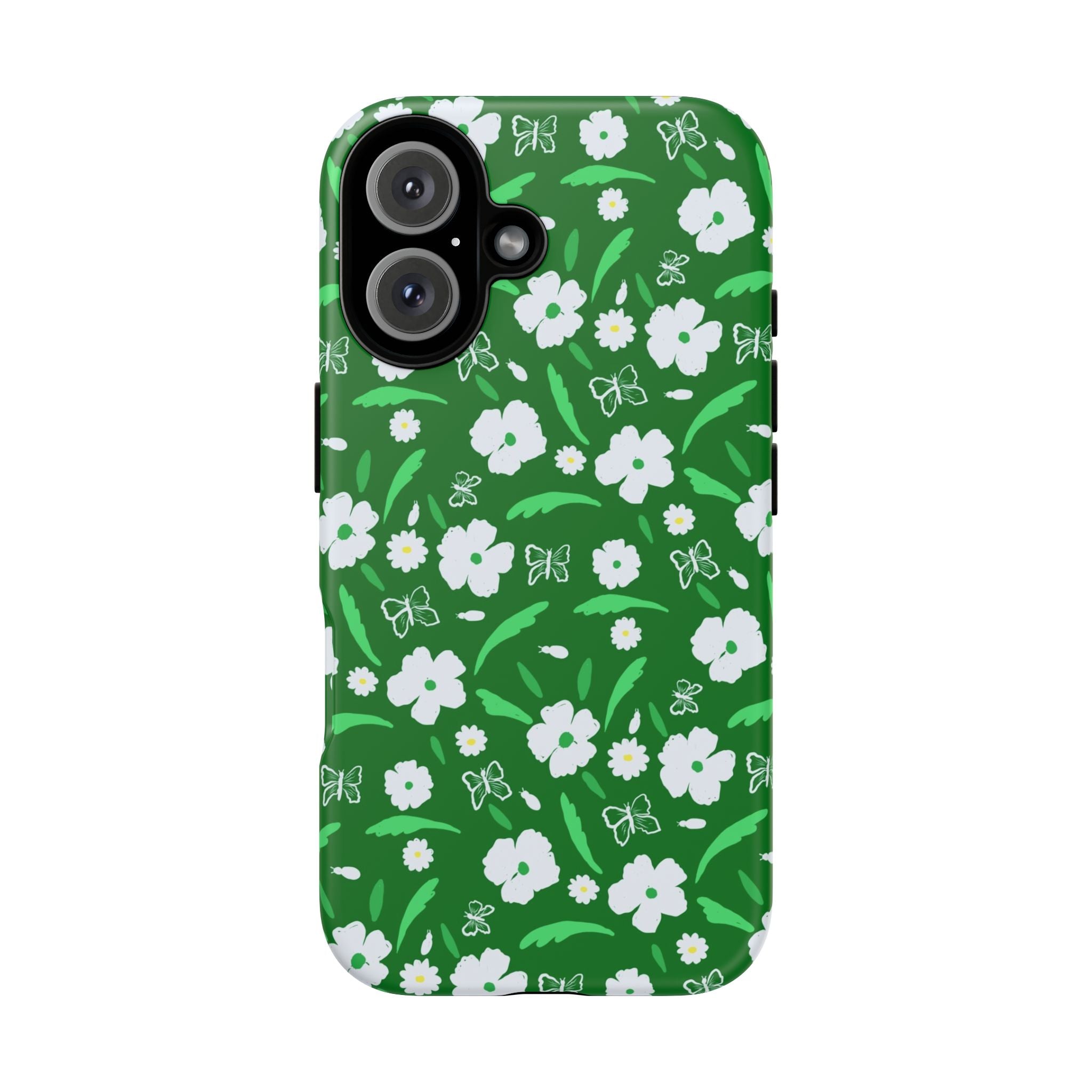 Green Meets White Flora Hand Designed Prints Tough Cases Printify