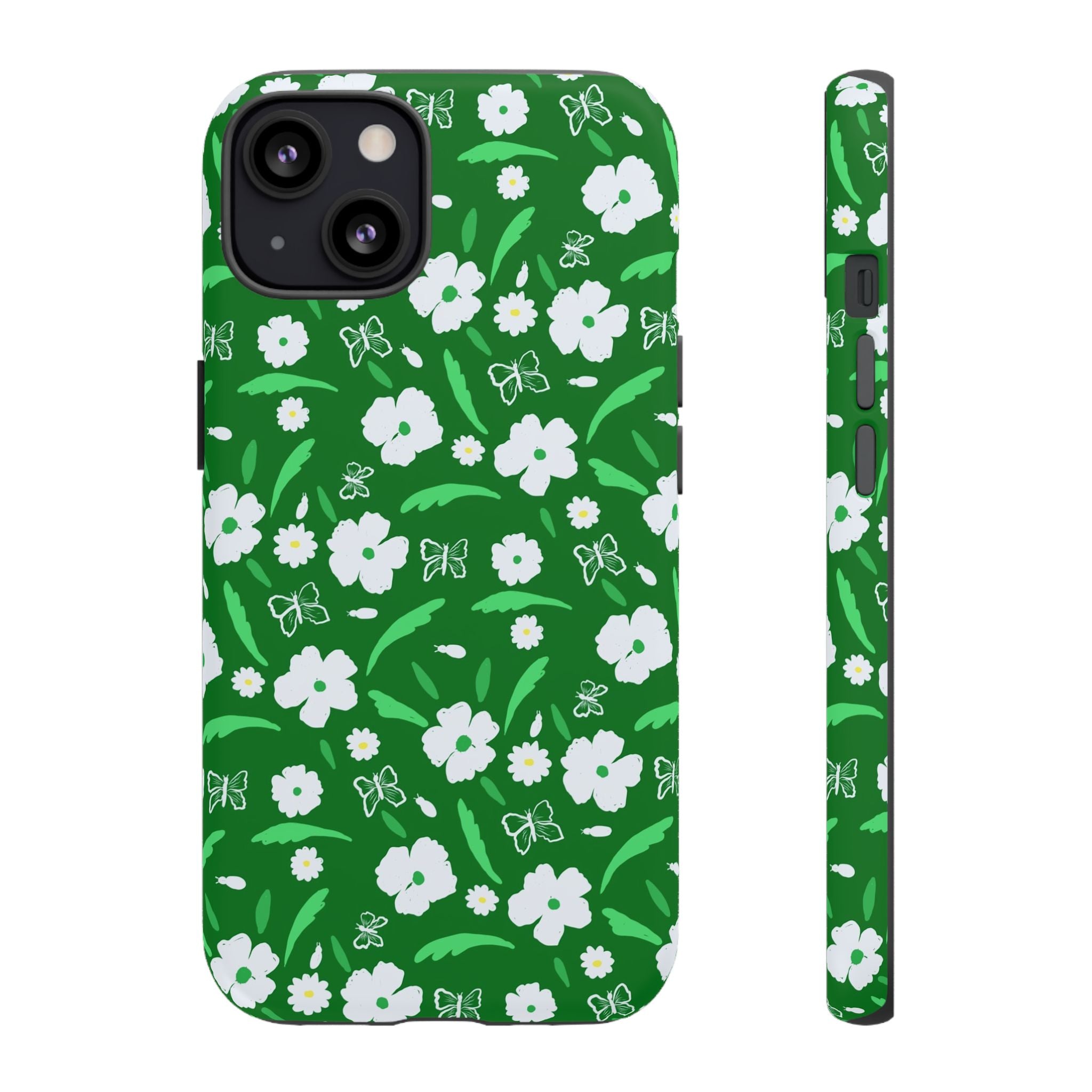 Green Meets White Flora Hand Designed Prints Tough Cases Printify