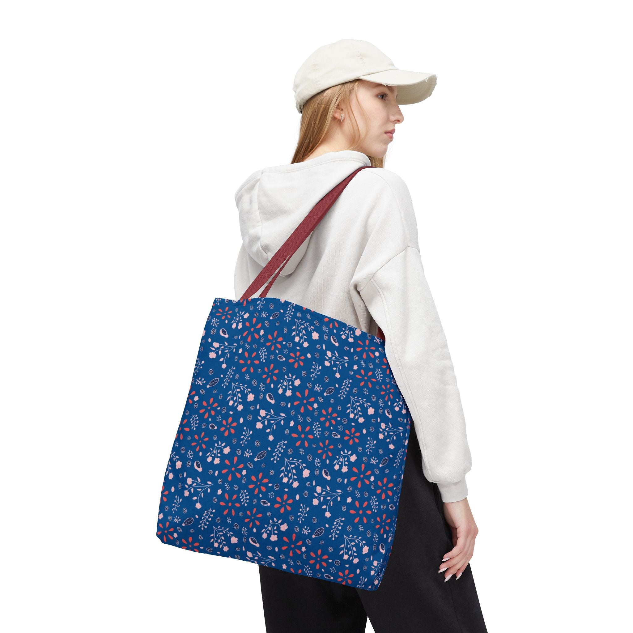 Blue Small Botanic Print Tote Bag (AOP)