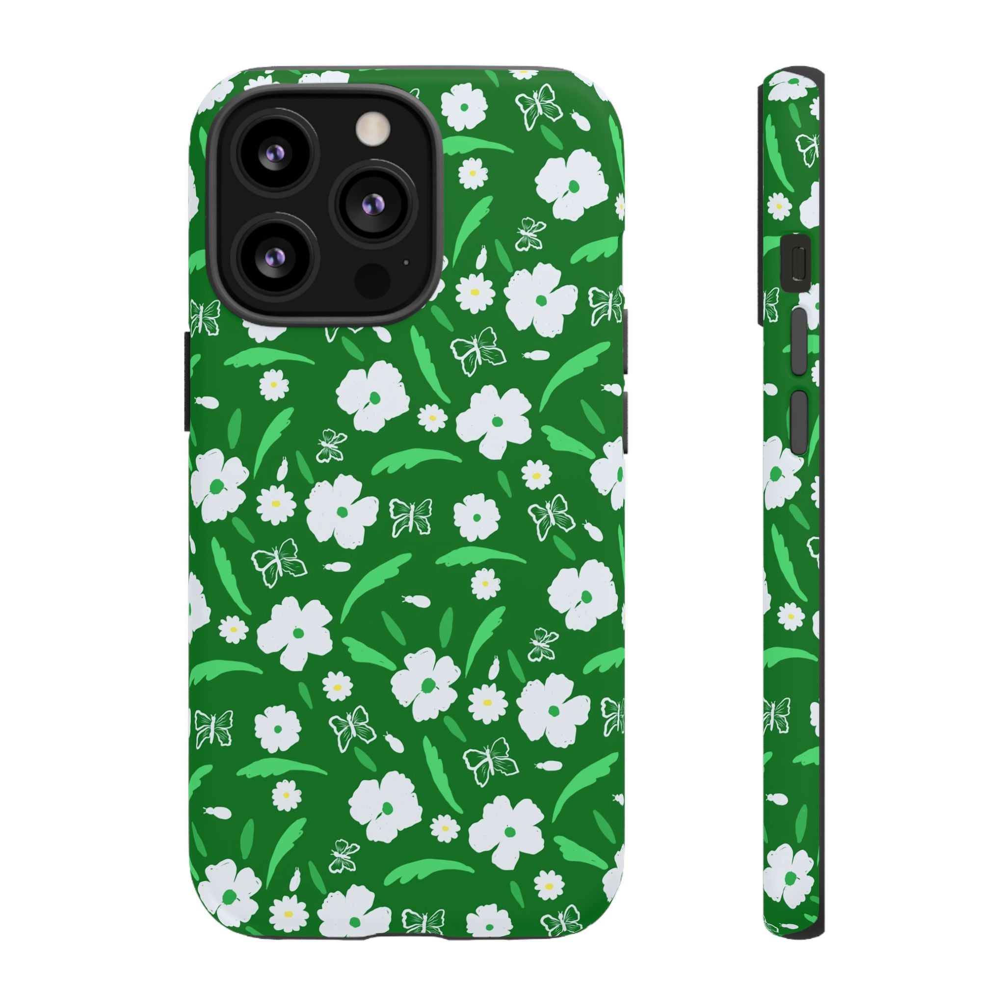 Green Meets White Flora Hand Designed Prints Tough Cases Printify