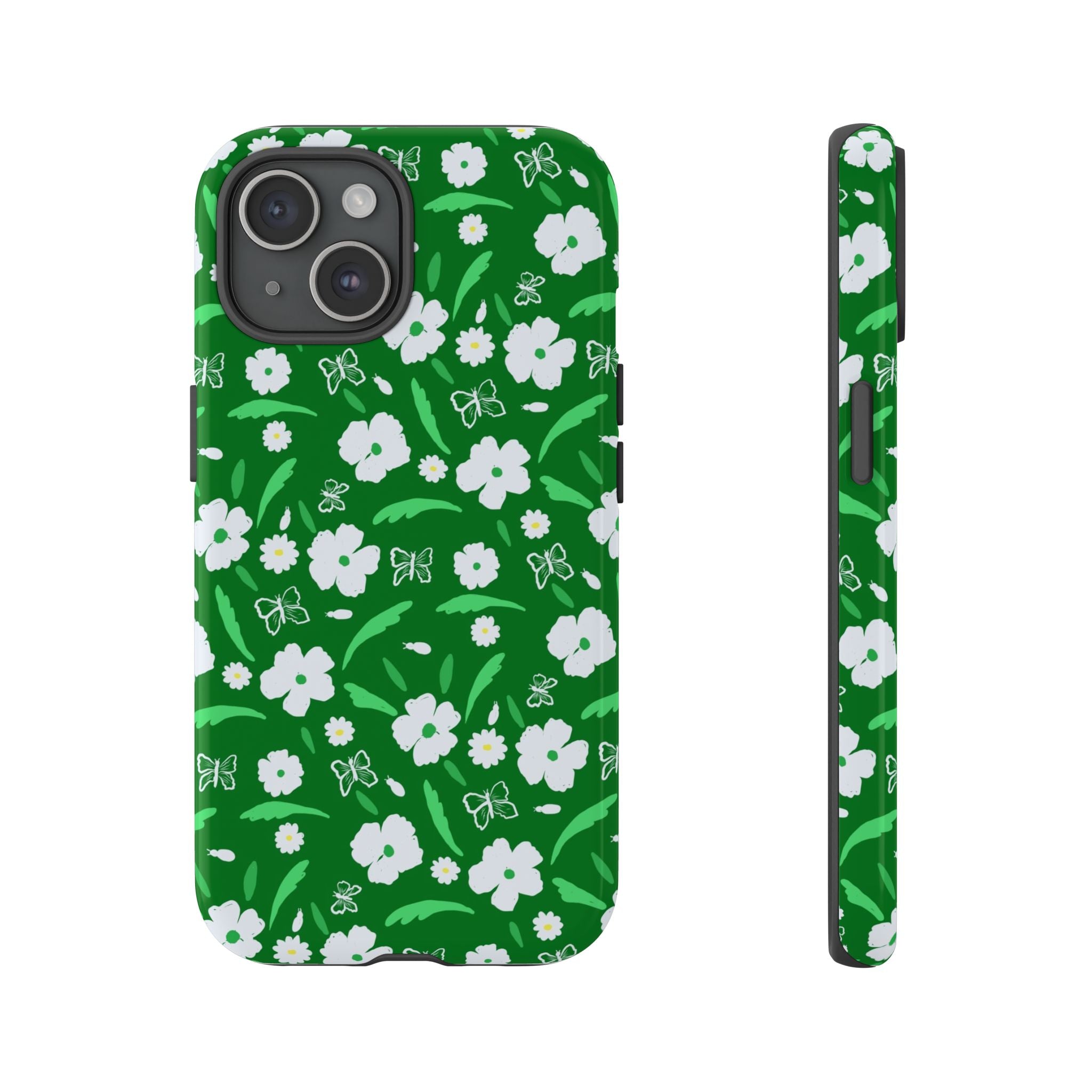 Green Meets White Flora Hand Designed Prints Tough Cases Printify