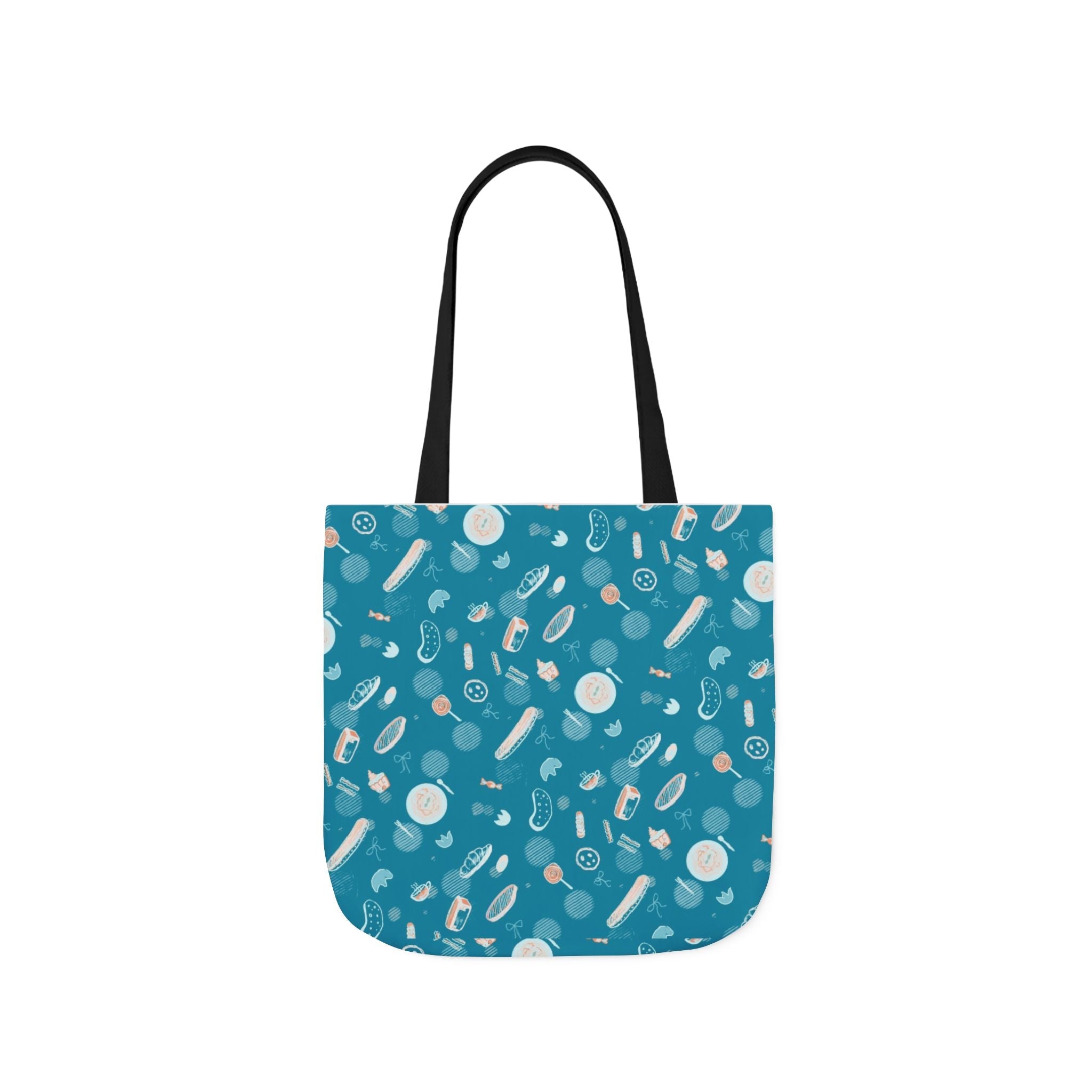 Reusable Snack Hand Drawn Art Print Canvas Tote Bag, 5-Color Straps Printify