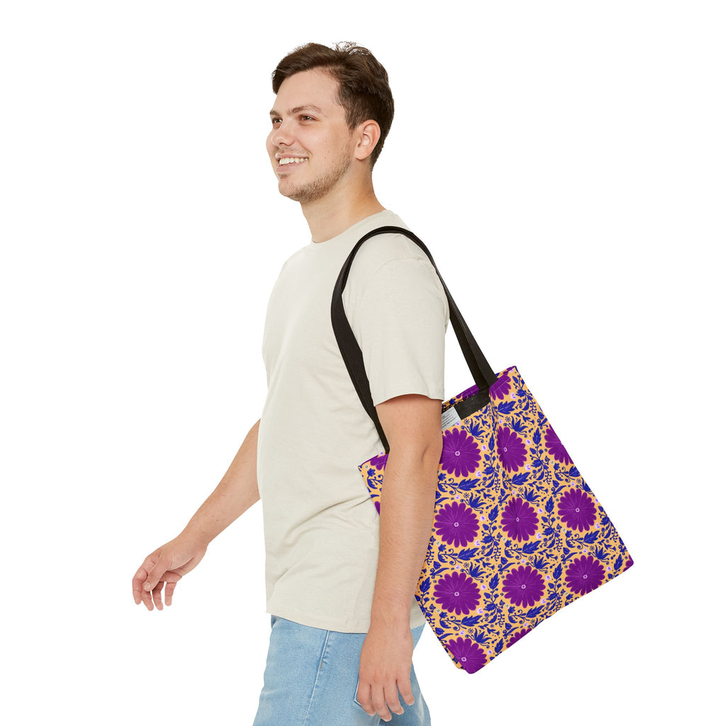 Botanic Susanah Purple Flower Print Tote Bag – Hand-Designed Print
