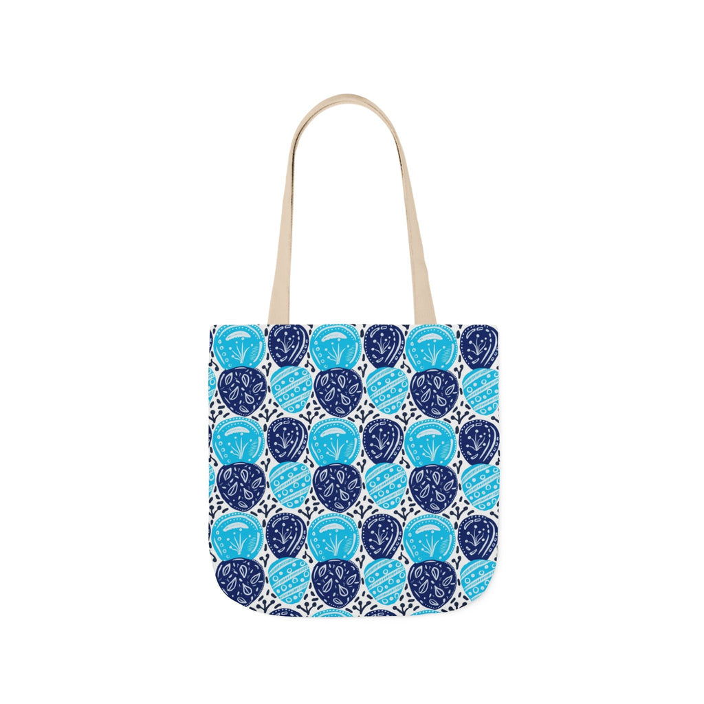 Blue Oval Abstract Canvas Tote Bag, 5-Color Straps Printify
